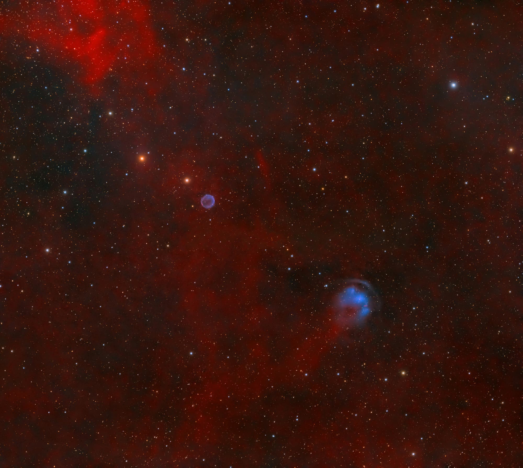 Planetarischer Nebel Abell 6 und HFG1 in der Kassiopeia