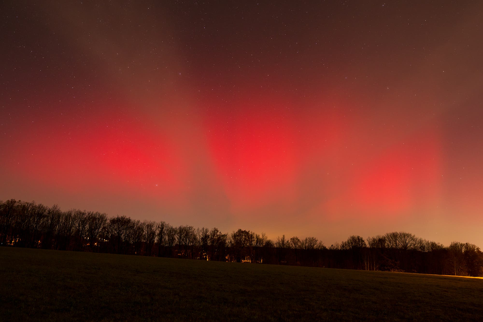Starke Aurora über Sachsen