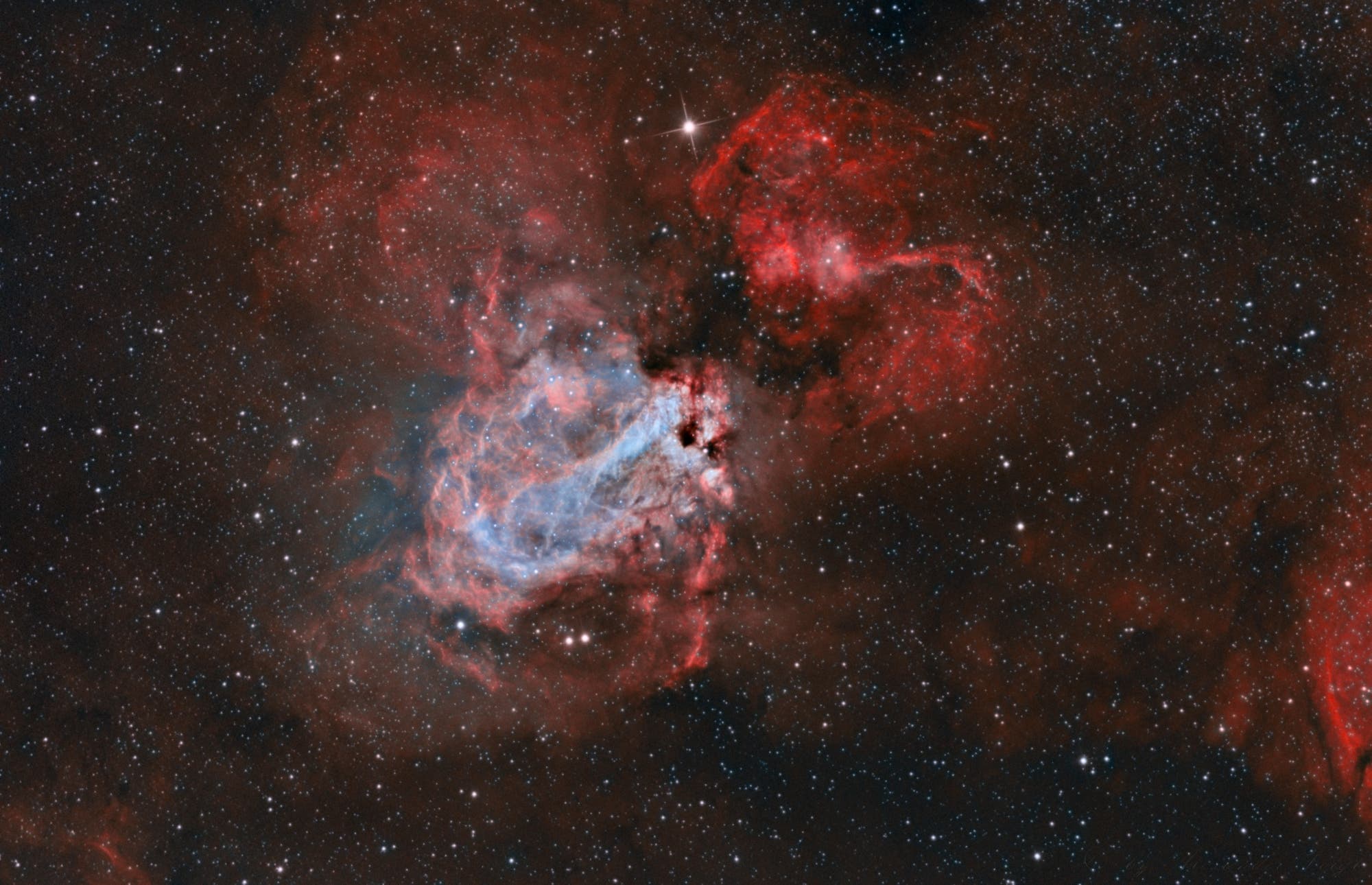 Omeganebel / Messier 17 als reines Bicolor (H-Alpha/O3)
