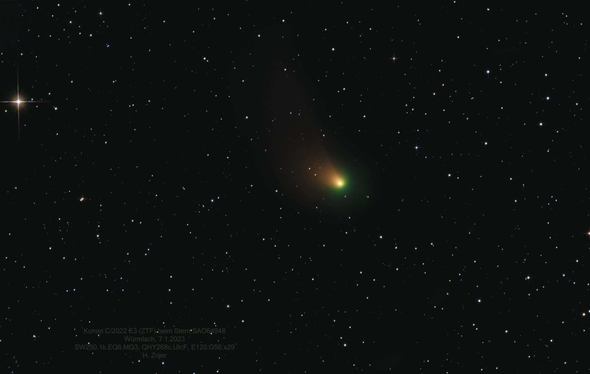 Komet bei Vollmond