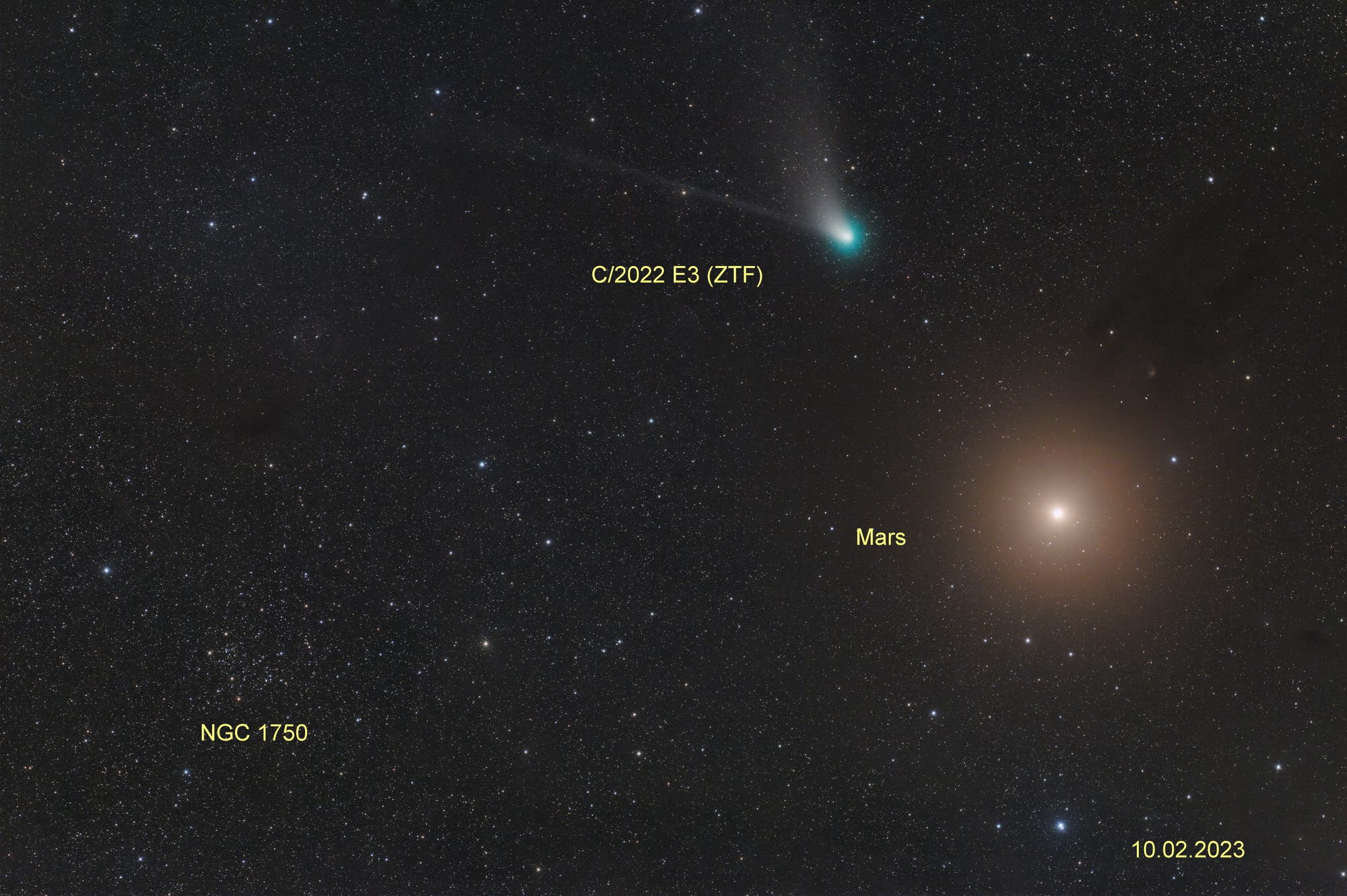 Komet C/2022 E3 (ZTF) bei Mars (2)