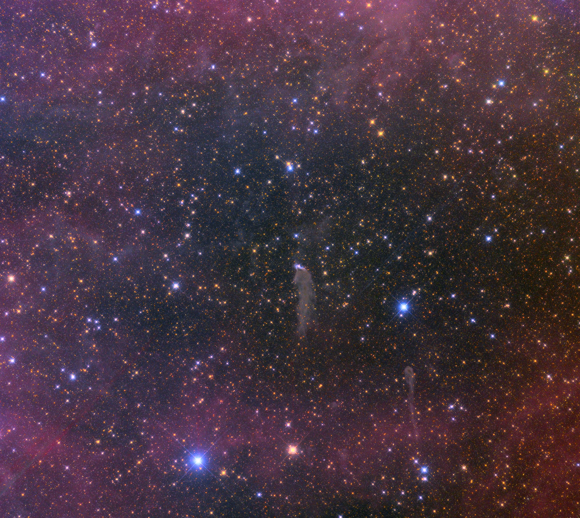 Kometare Globale CG 1 und Umgebung im Sternbild Achterdeck