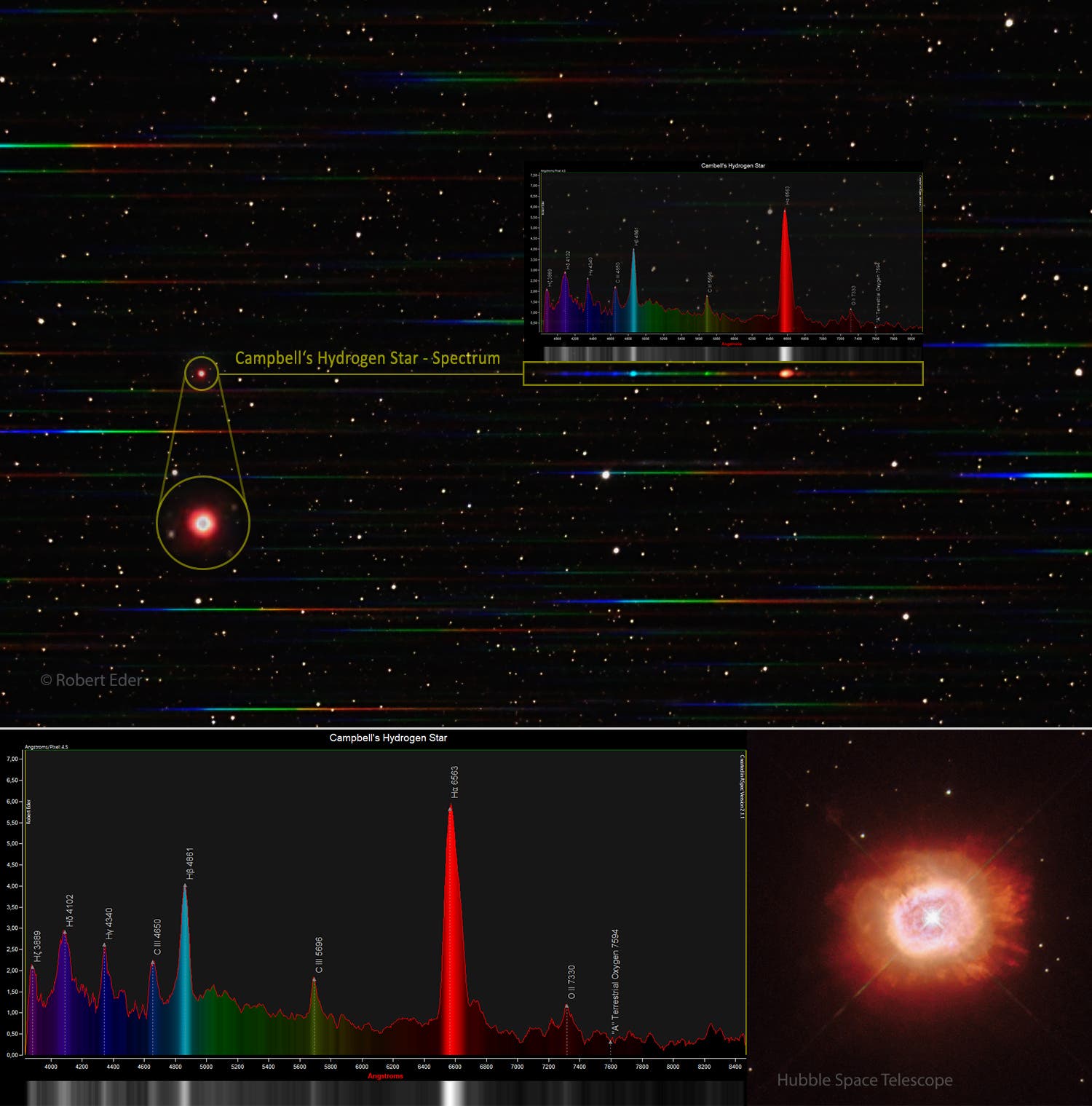 Campbells Wasserstoffstern - Spektrum