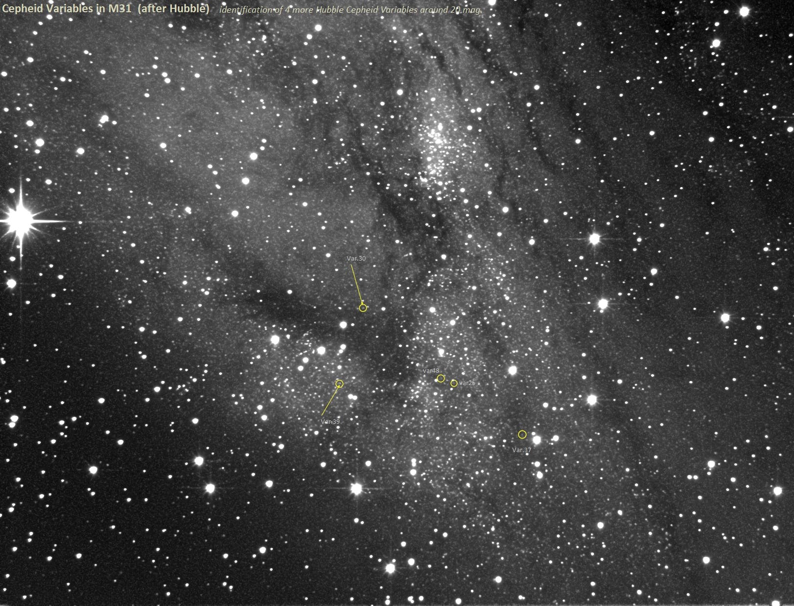 Vier weitere hubblesche Cepheiden in Messier 31
