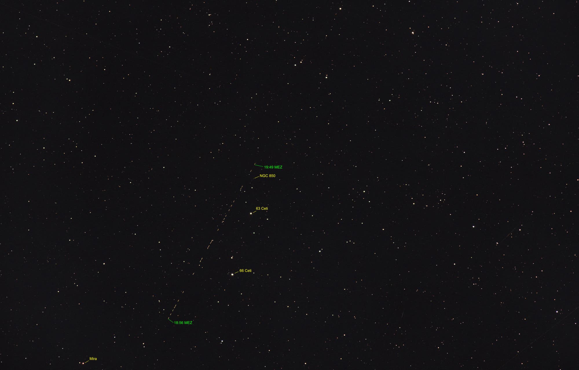 Asteroid (7482) 1994PC1-Strichspuren