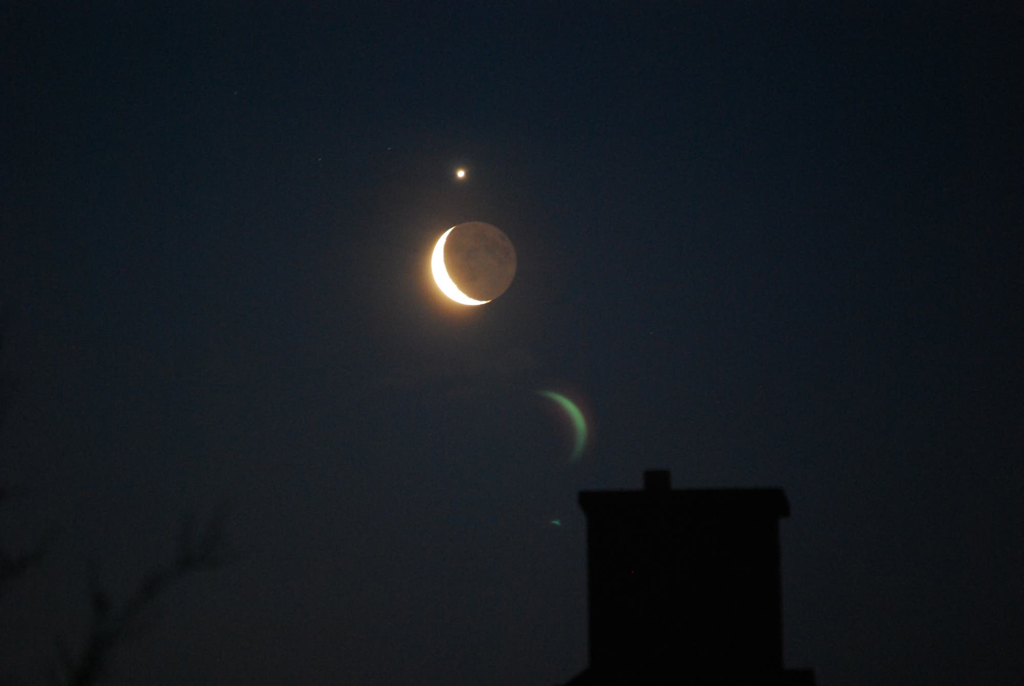 Mond nahe Venus/ Arnsdorf b. Dresden