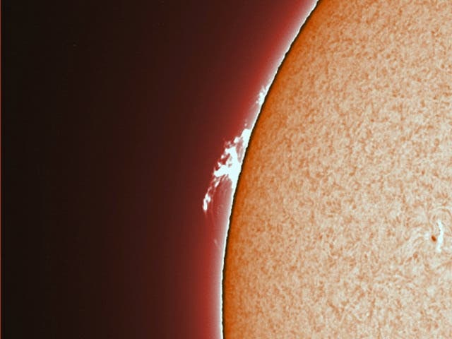 Sonnenprotuberanz am 11. Mai 2021 Westrand