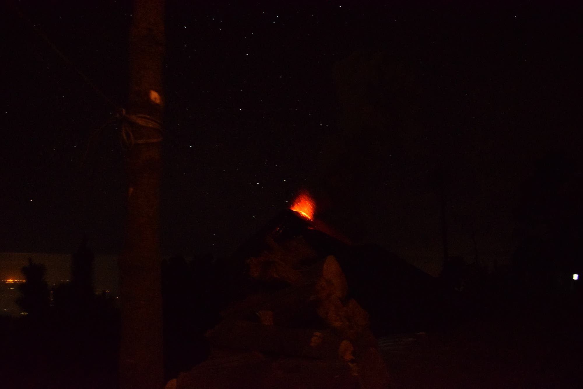 Vulkan Fuego und Kreuz des Südens