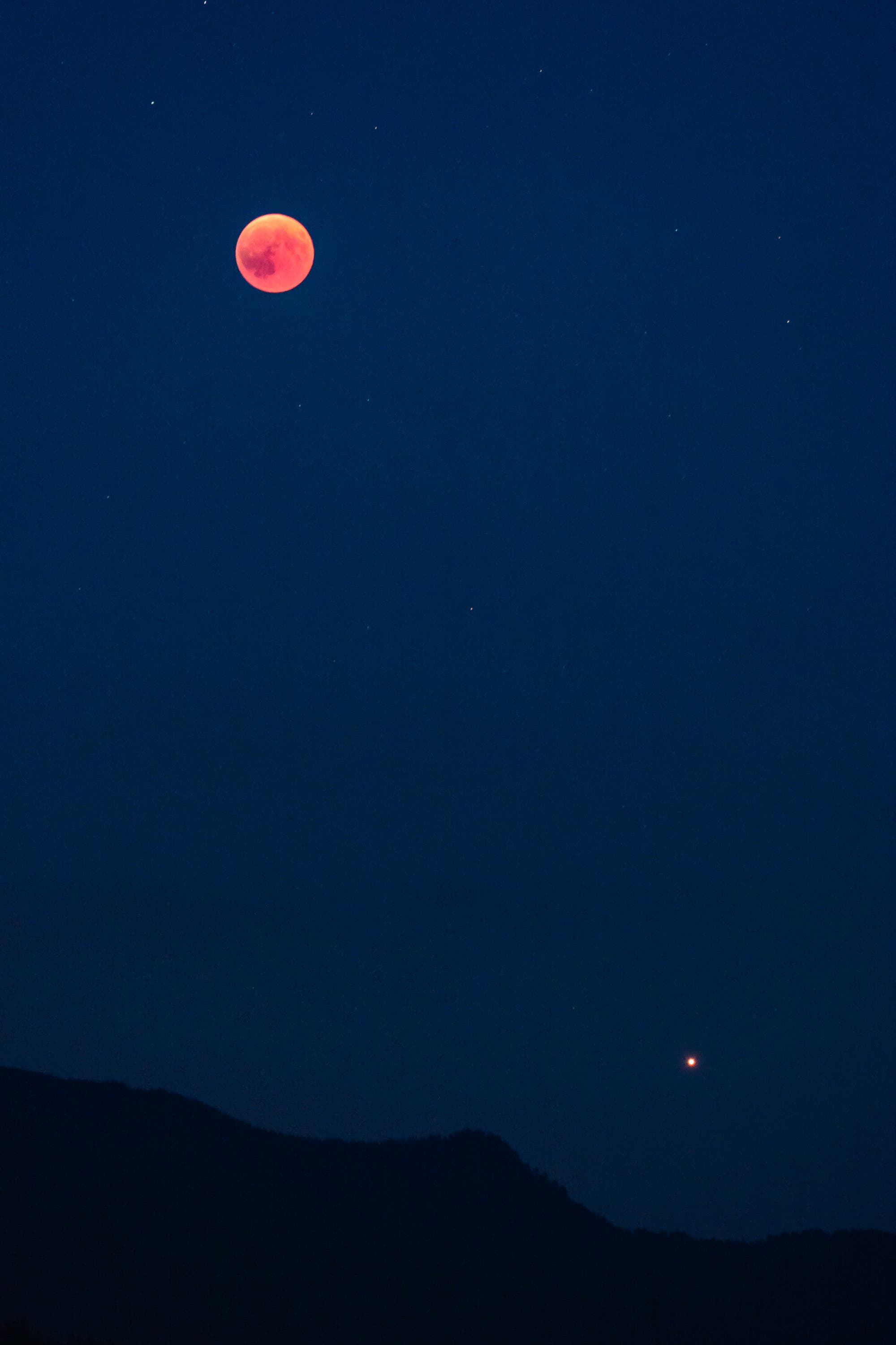 Mondfinsternis und Mars
