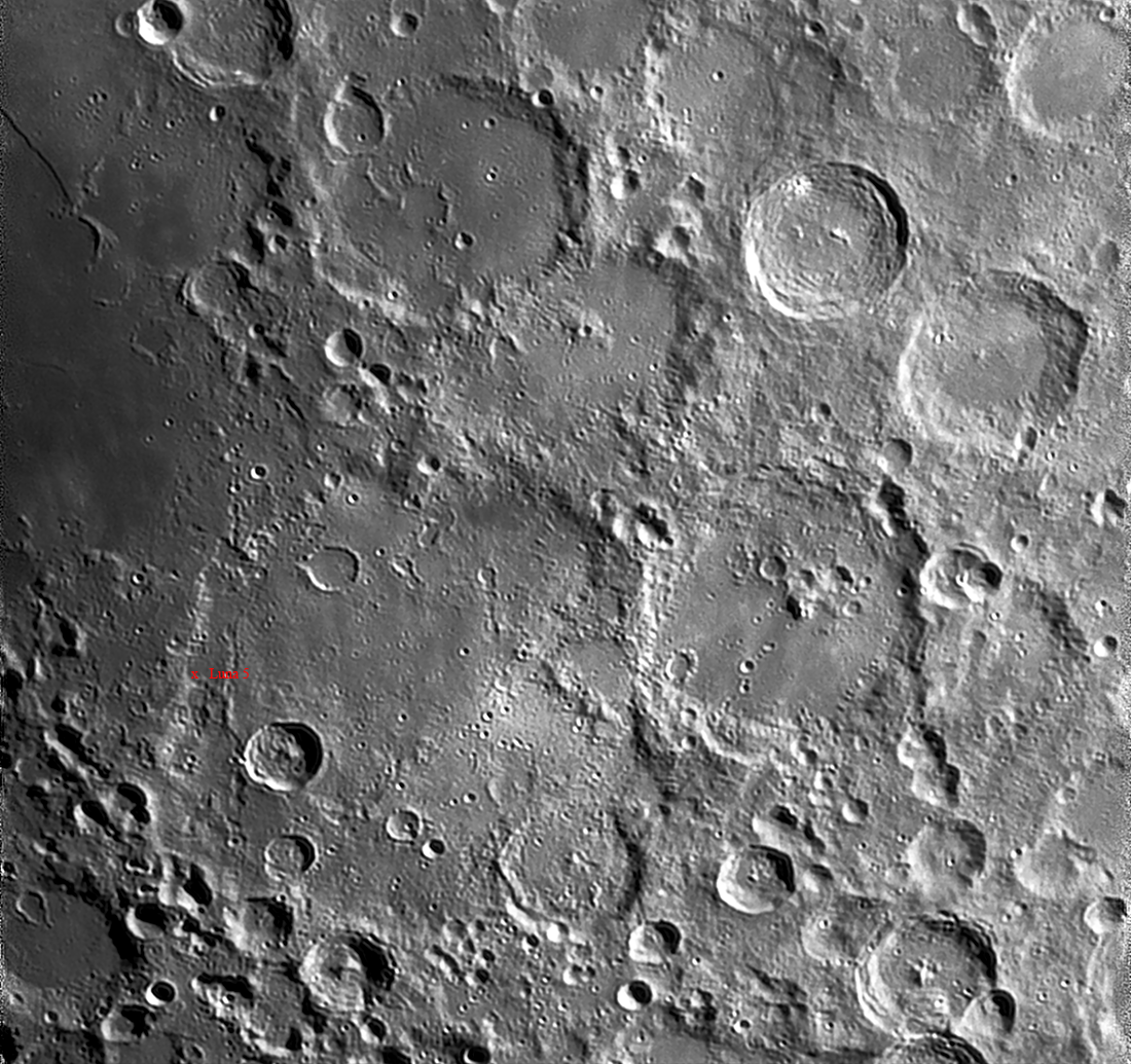Eine mögliche Absturzstelle von LUNA 5 im großen Krater Deslandres