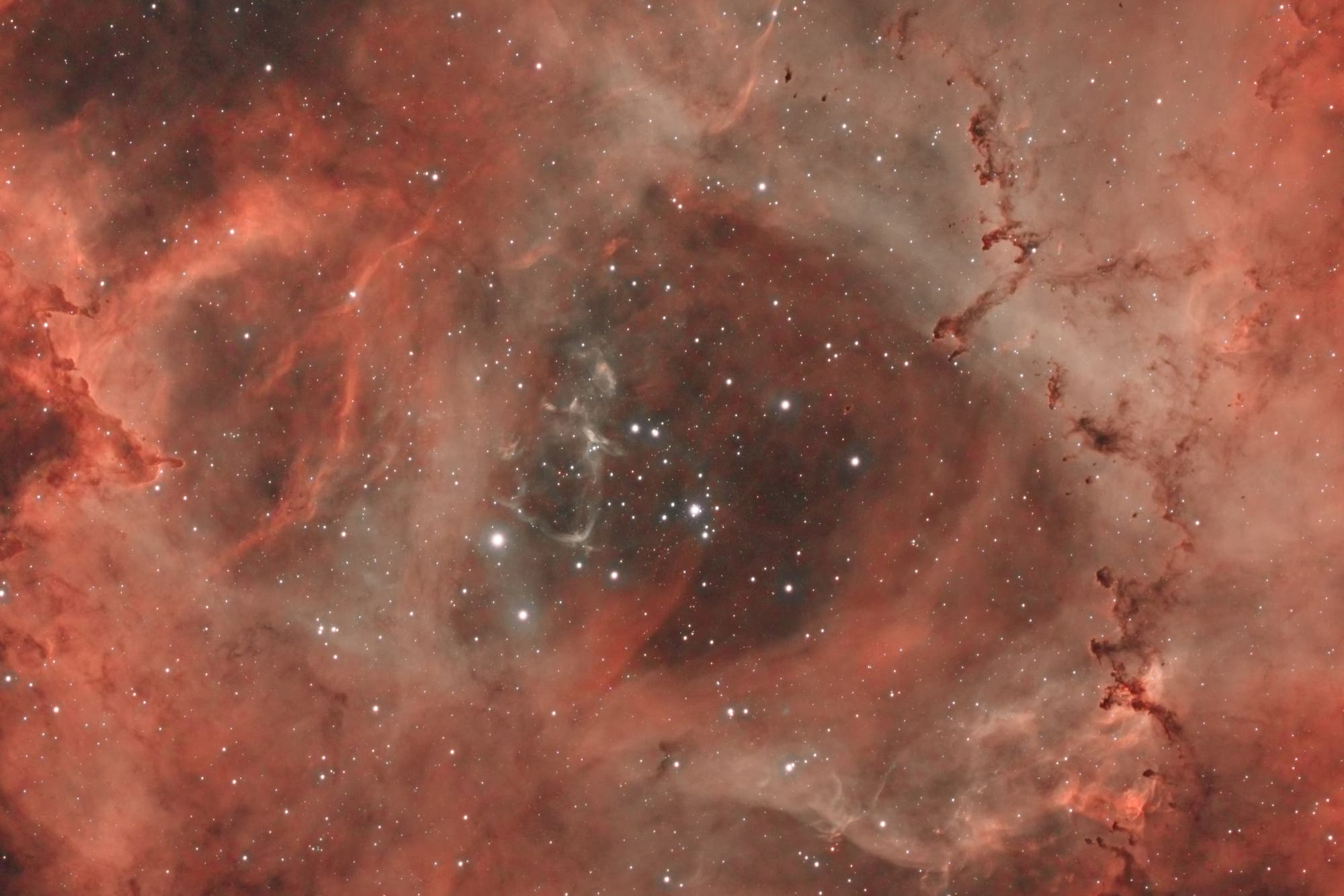 NGC 2244 als H-Alpha-RGB-Komposit