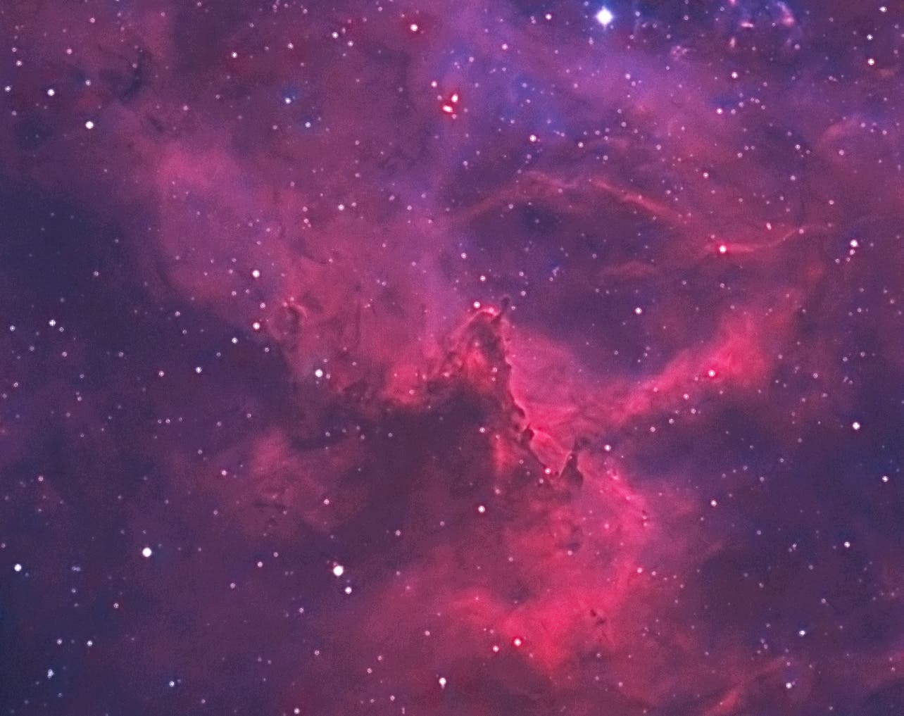 NGC 2244, Ausschnitt aus dem Rosettennebel