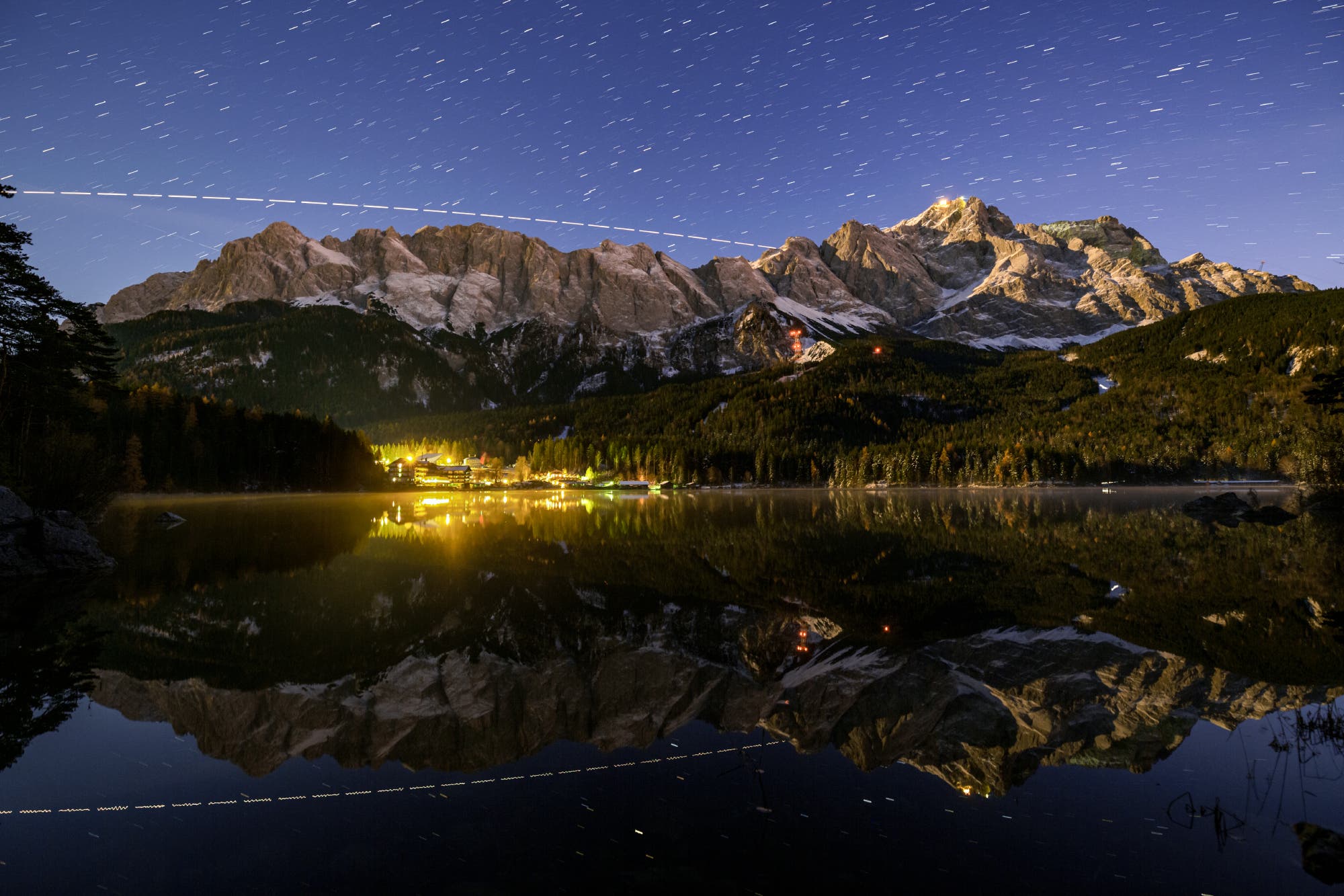 ISS über Eibsee, Bayern