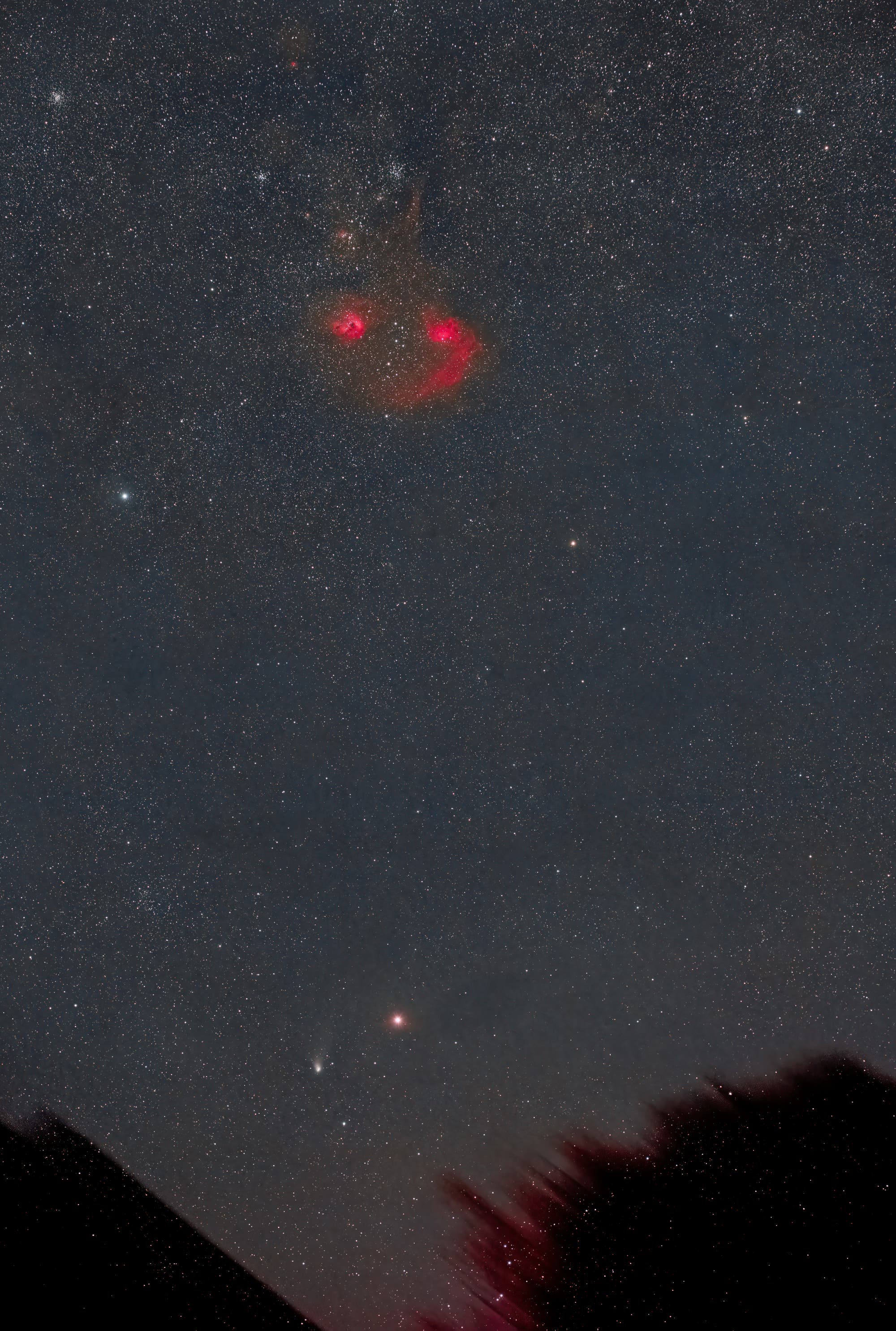 Comet C/2022 (ZTF), Mars & the charioteer region