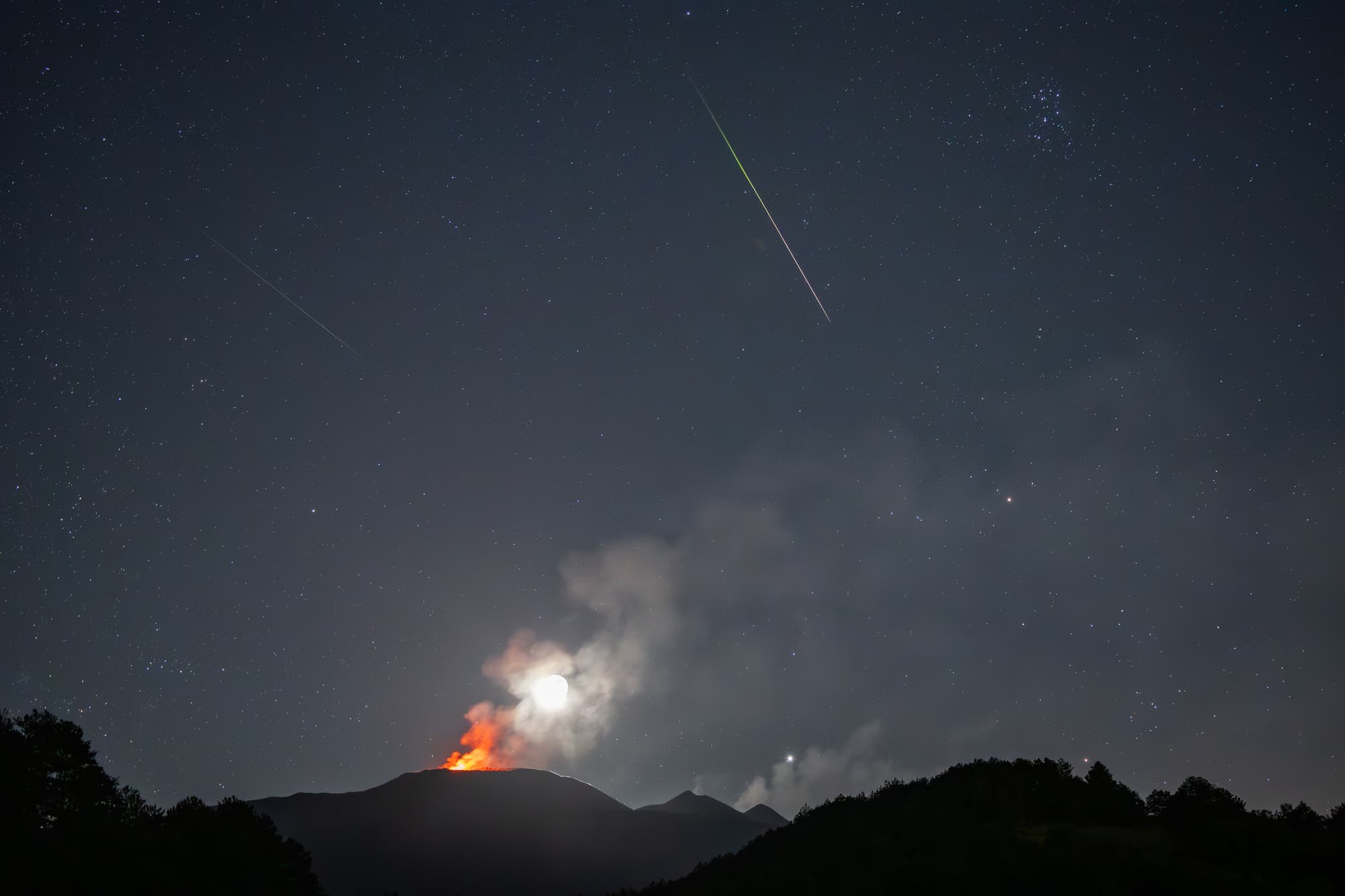 Conjunction over Mount Etna