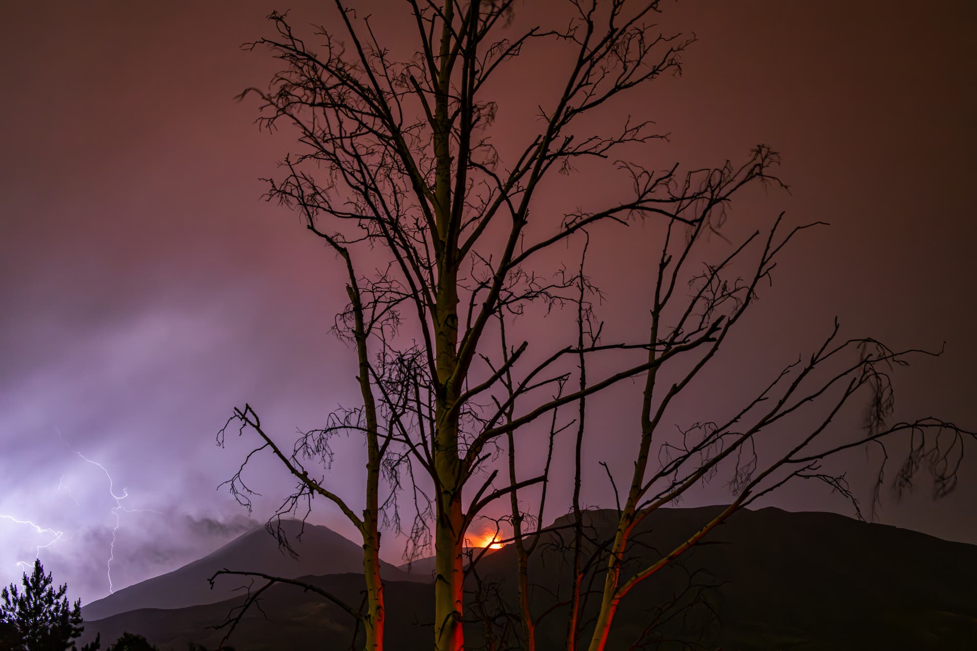 Lightning on the volcano
