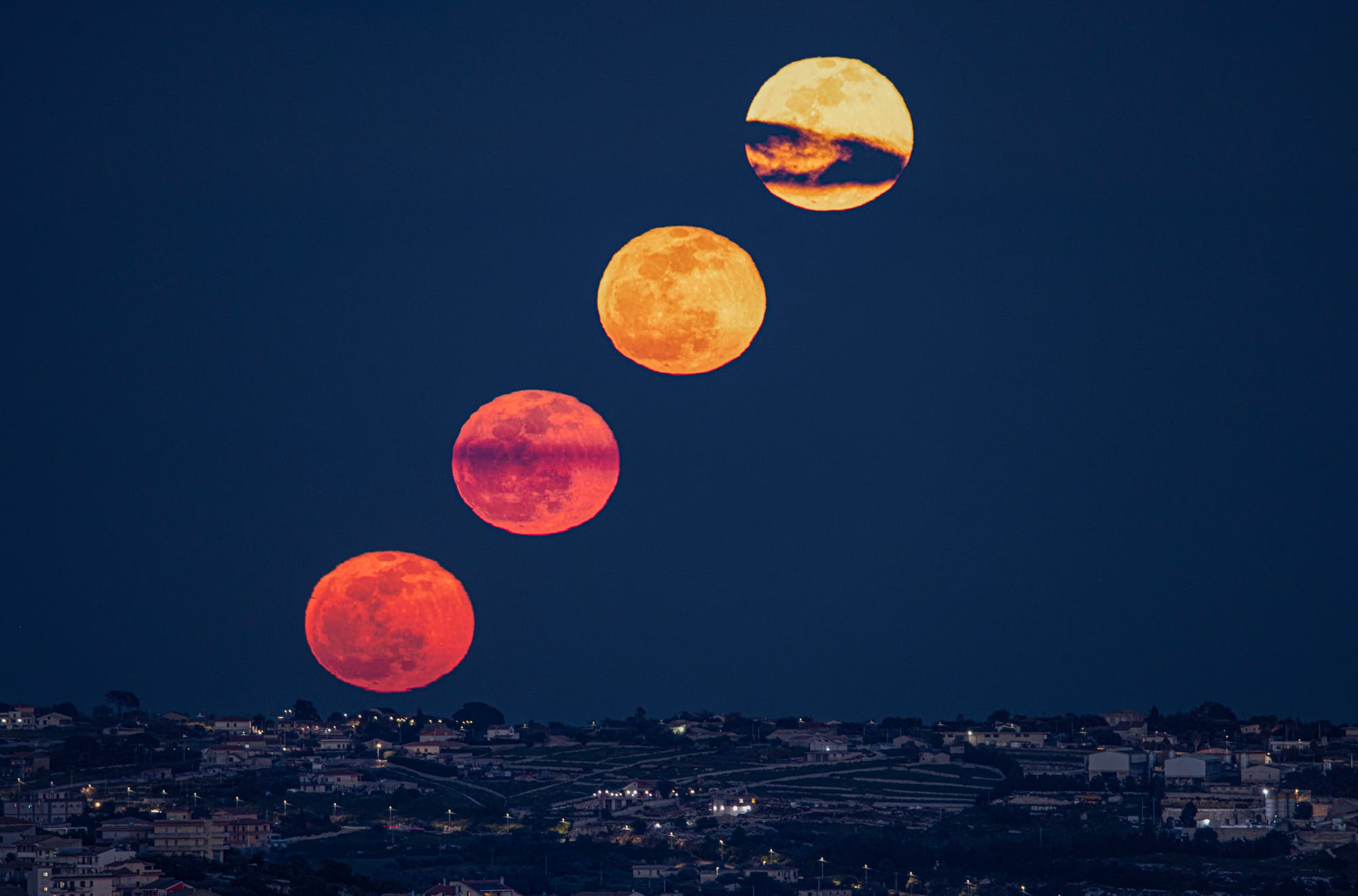 Pink moon rising sequence
