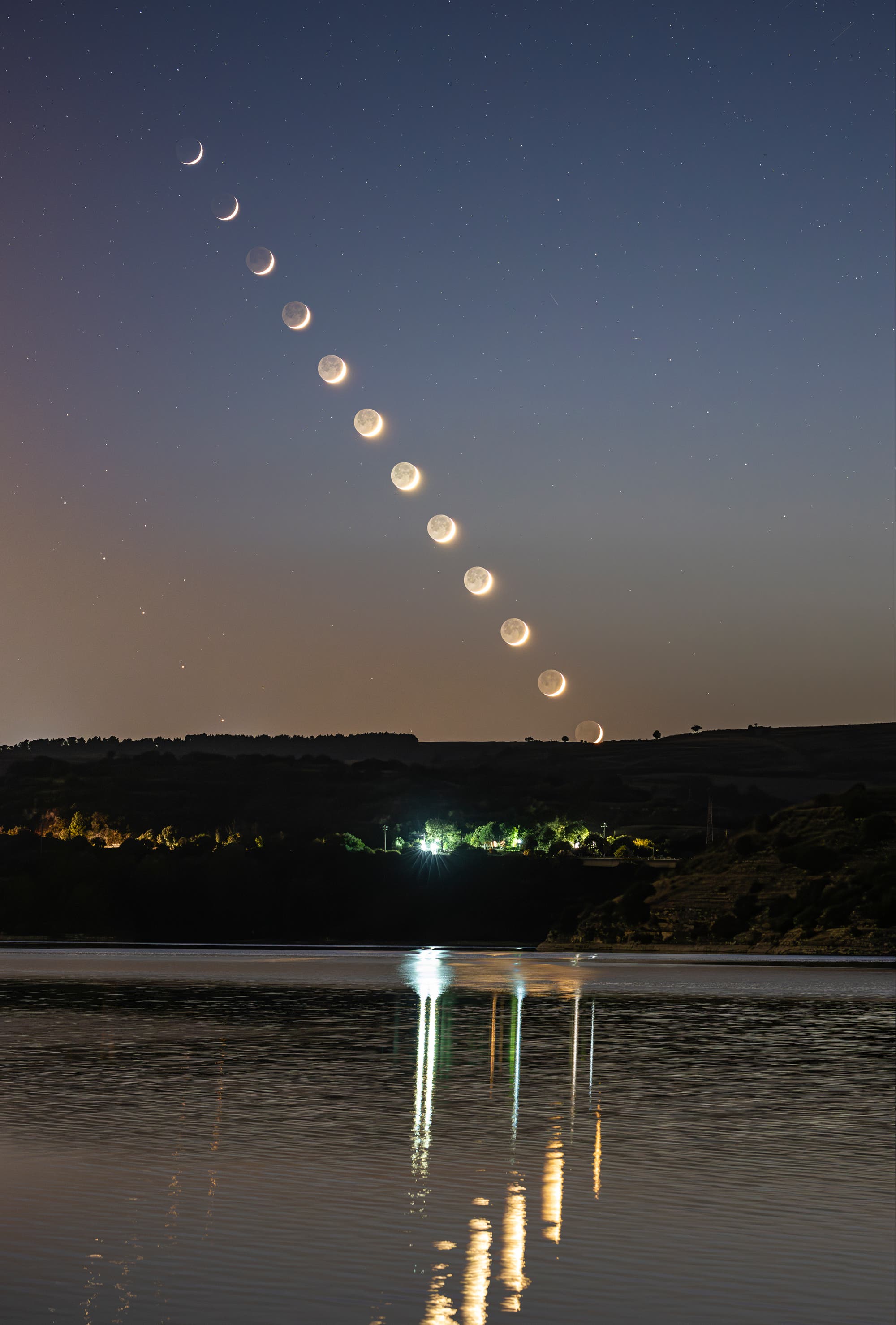 Moon, Venus & Mars setting sequence
