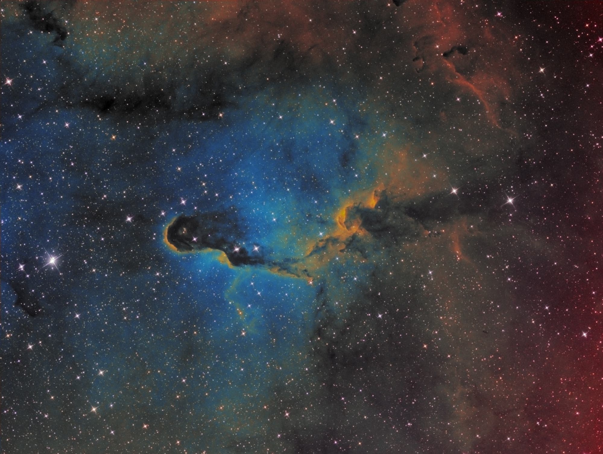 IC 1396 H-Alpha-SII-OIII-Hubble Palette