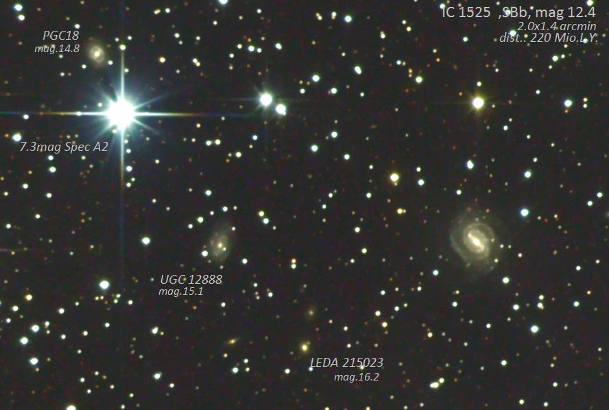 IC 1525 - Balkenspirale in Andromeda (Identifikationen)