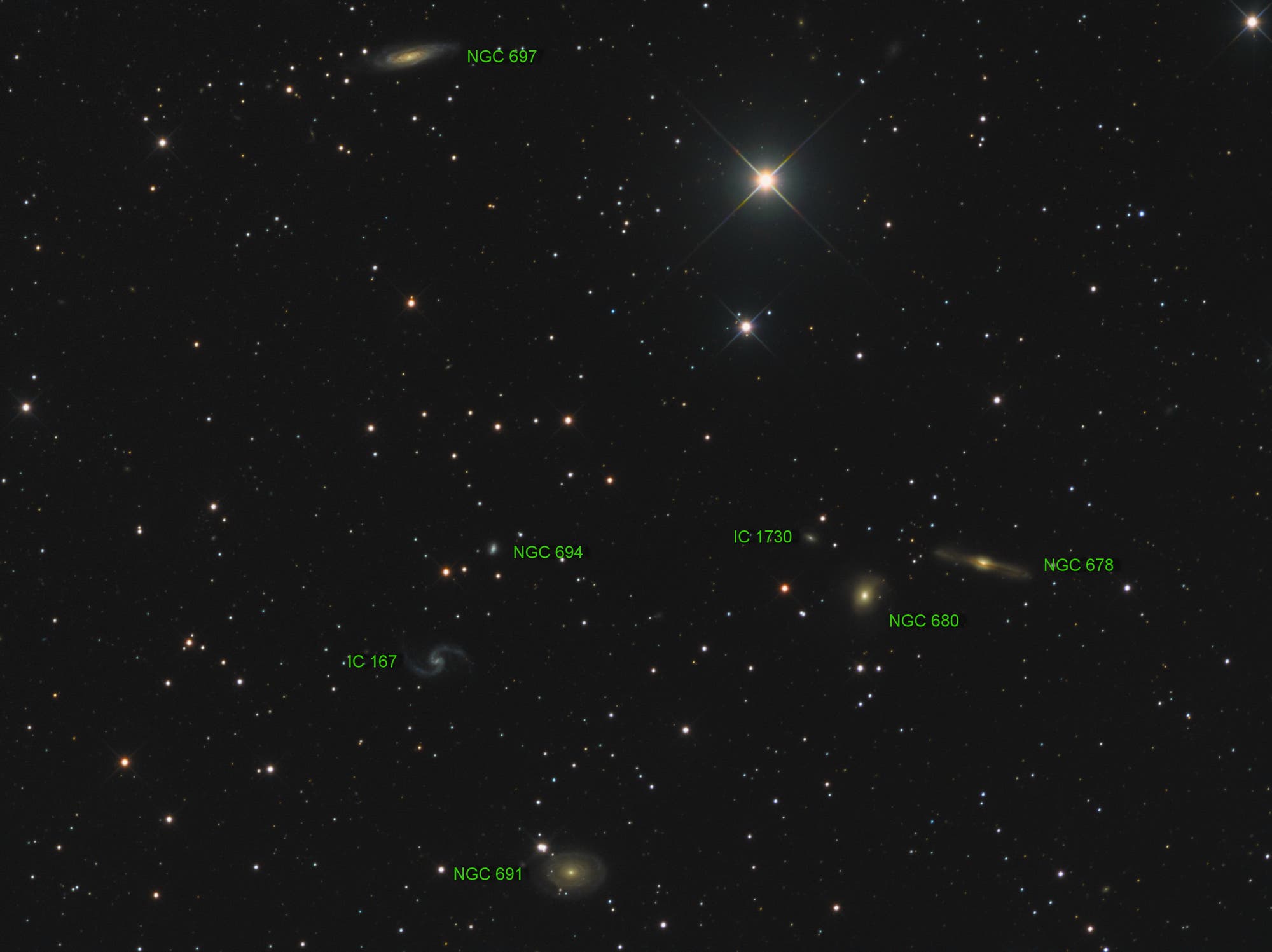 Arp 31 (IC 167) Objekte