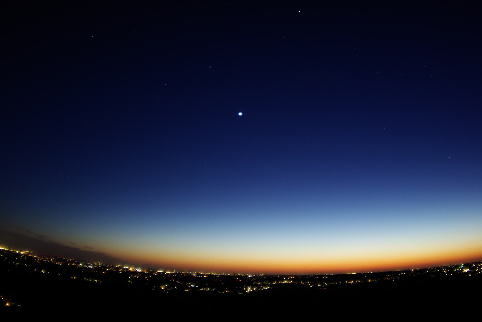 Venus als Abendstern über dem bergischen Land