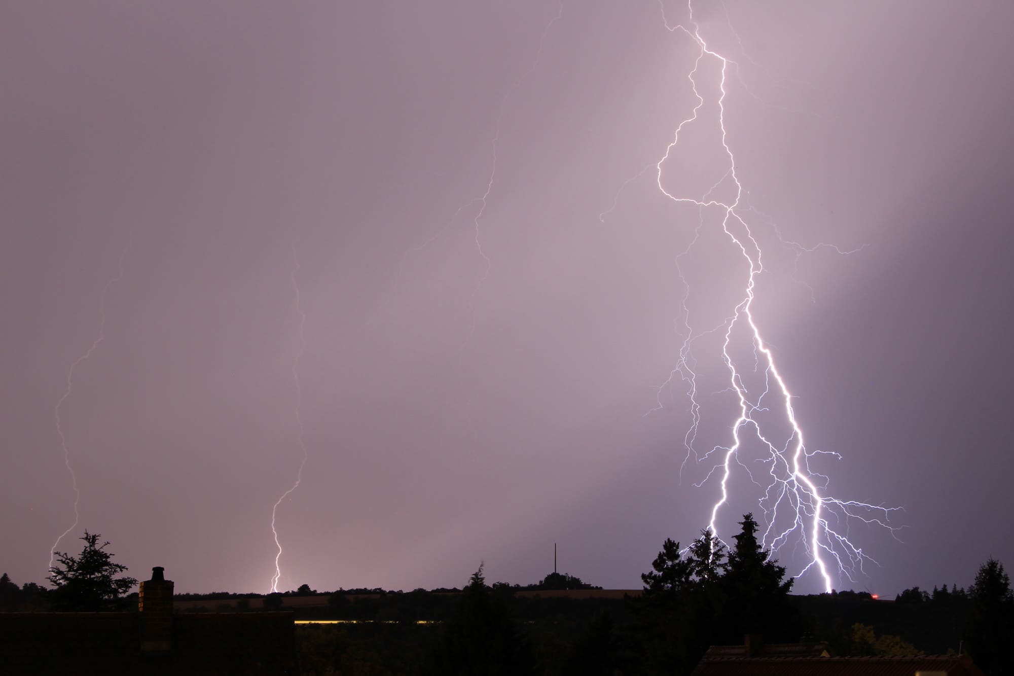 Blitzlicht-Gewitter vom 7 Juli 2015 über Kitzingen