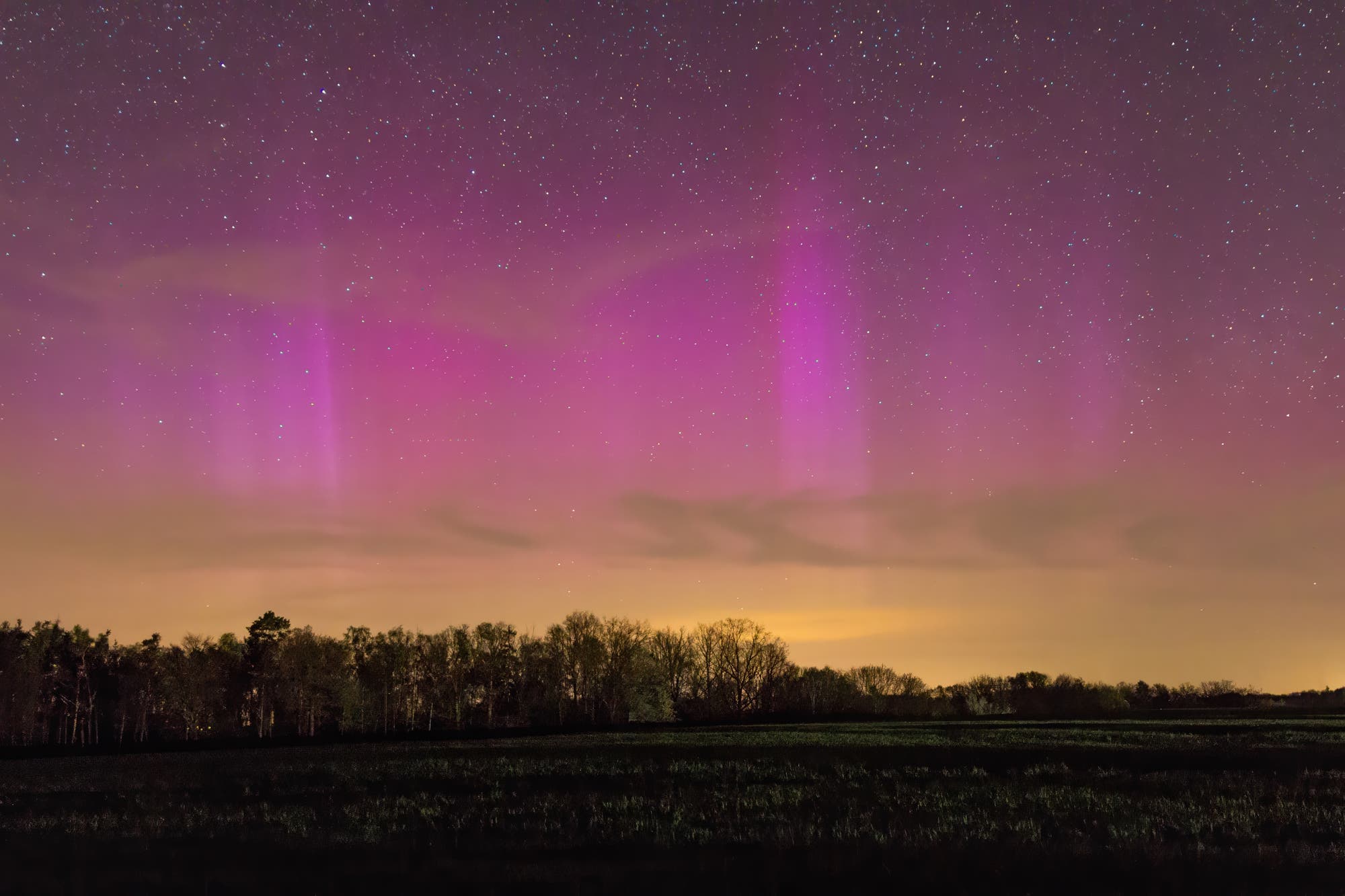 Polarlichter über Sachsen