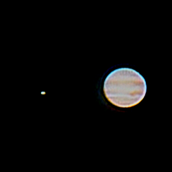 Jupiter durch kleines Teleskop 
