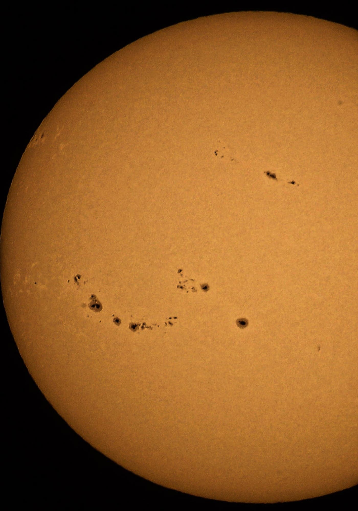 Giant Sunspots sequence spectacular Sicily-Italy Ragusa