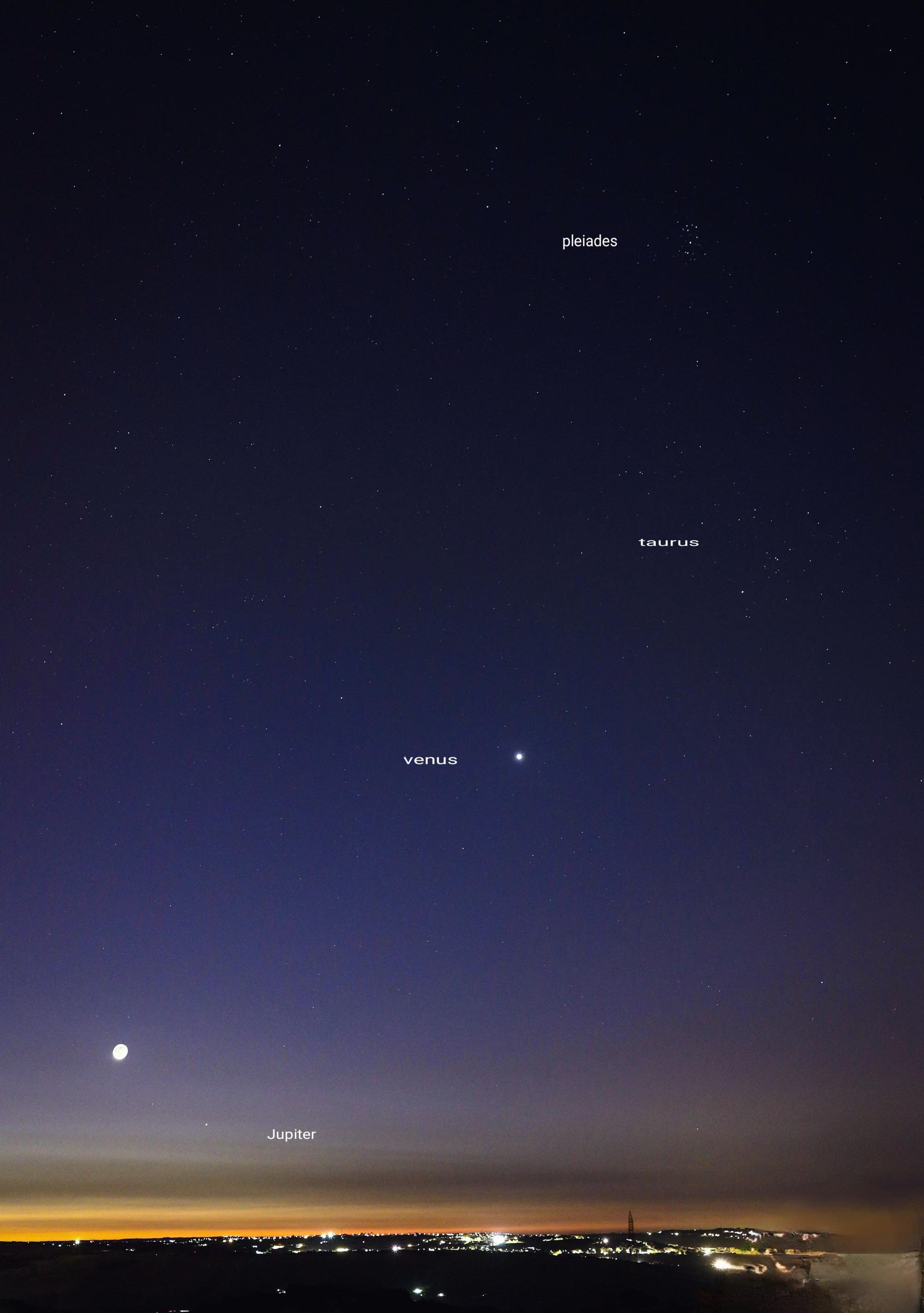 Conjunction over Ragusa Italy Sicily