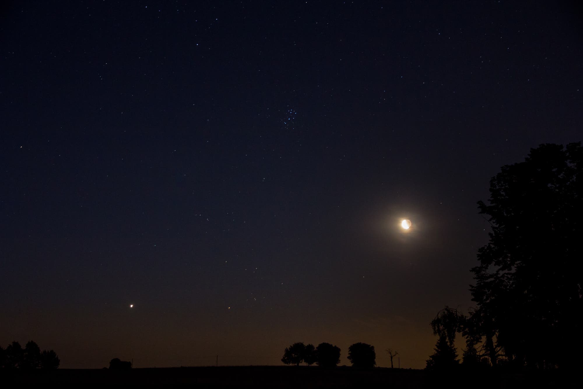 Venus, Mond und Messier 45 