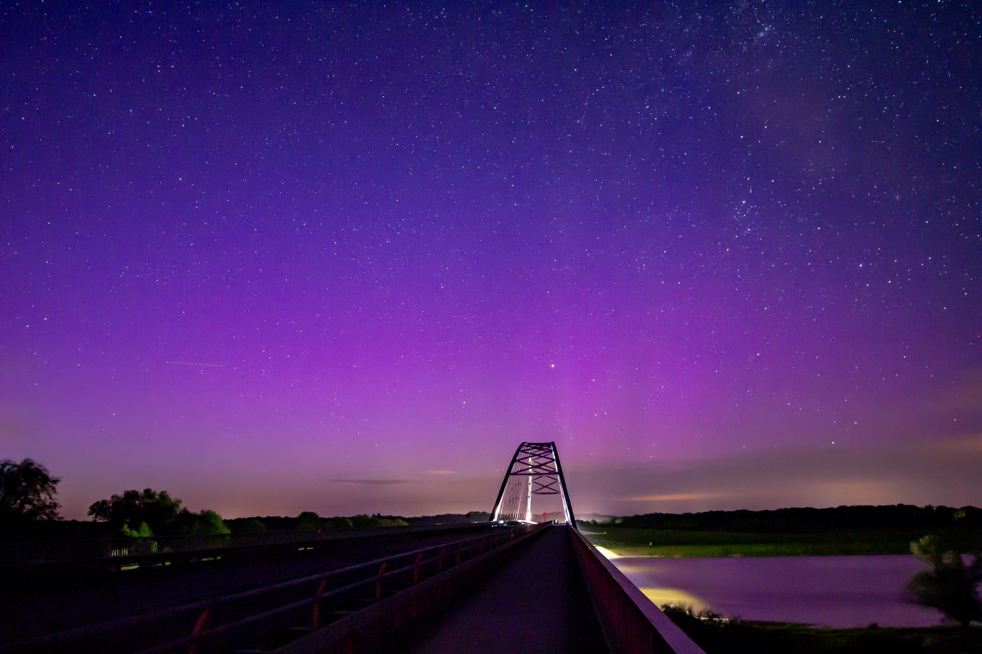 Polarlichter über der Dömitzer Brücke