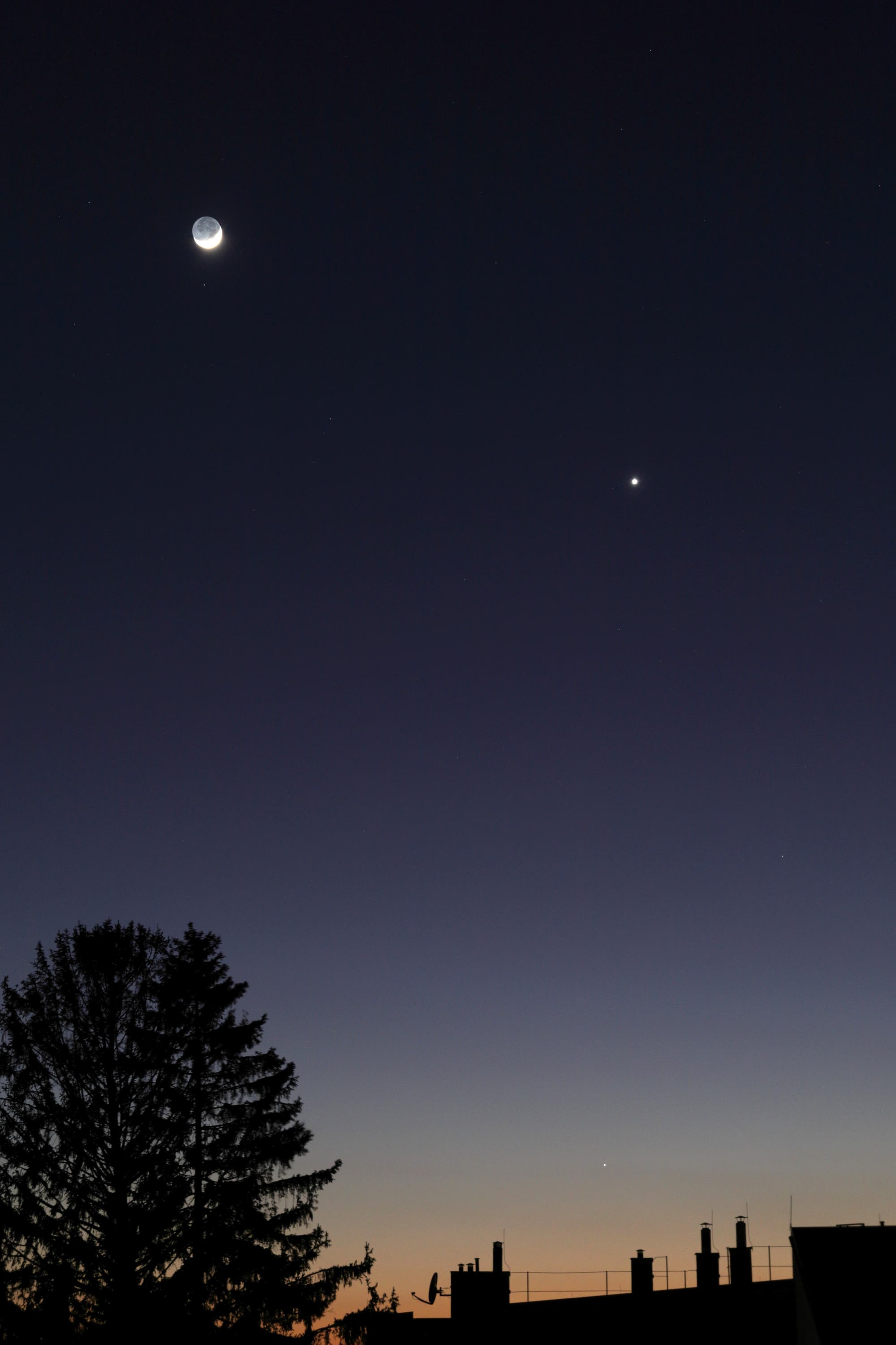 Venus, Mond und Merkur