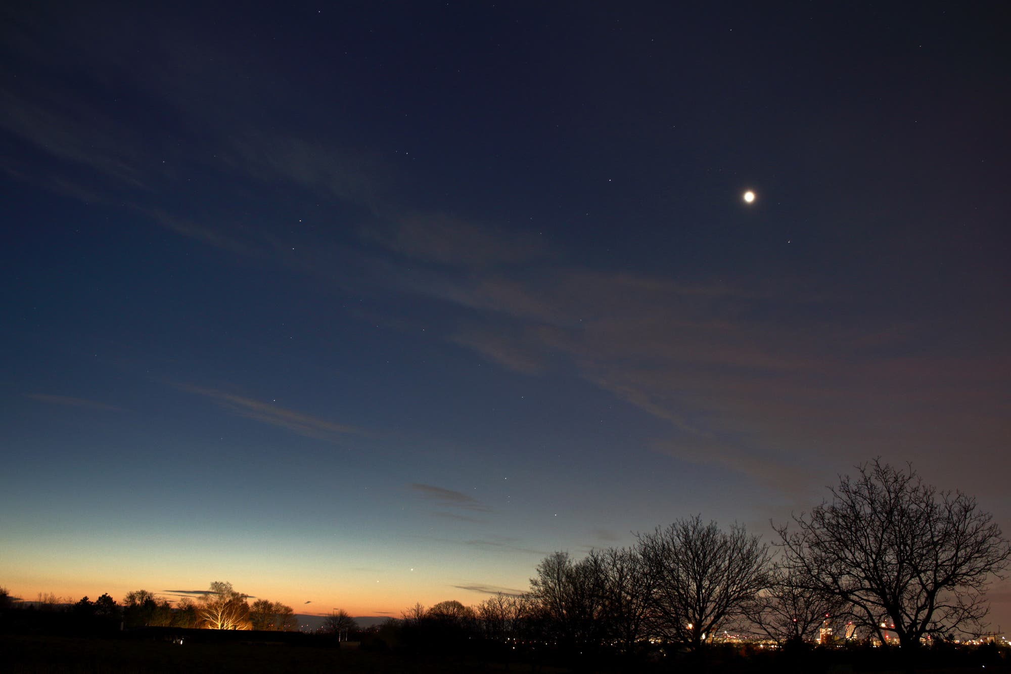Venus, Jupiter und Merkur am Morgenhimmel des 23. Dezember 2018