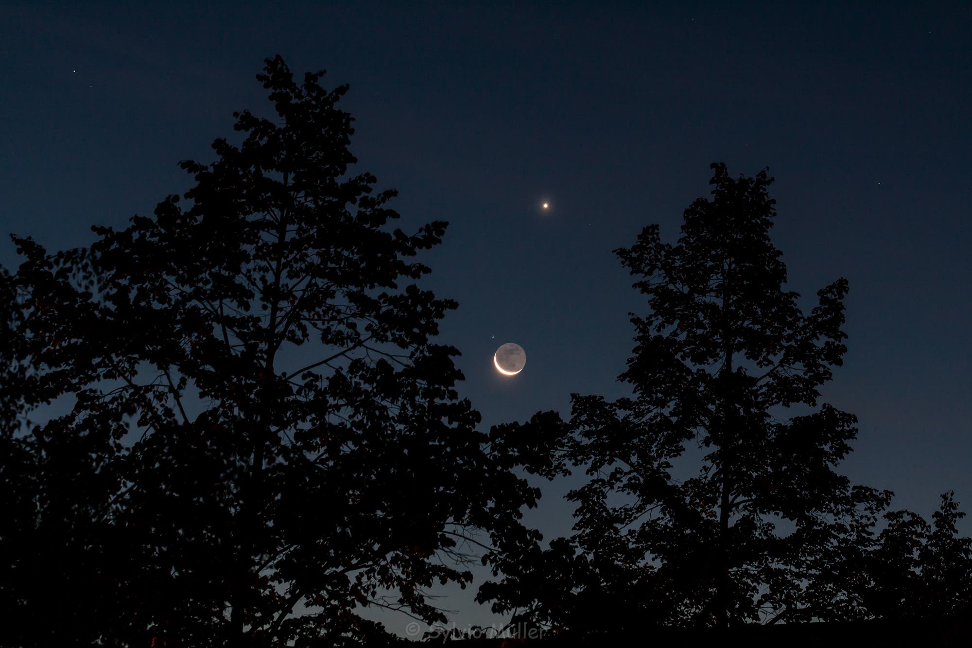 Mondsichel trifft auf Venus und Regulus... (bei 75 mm)