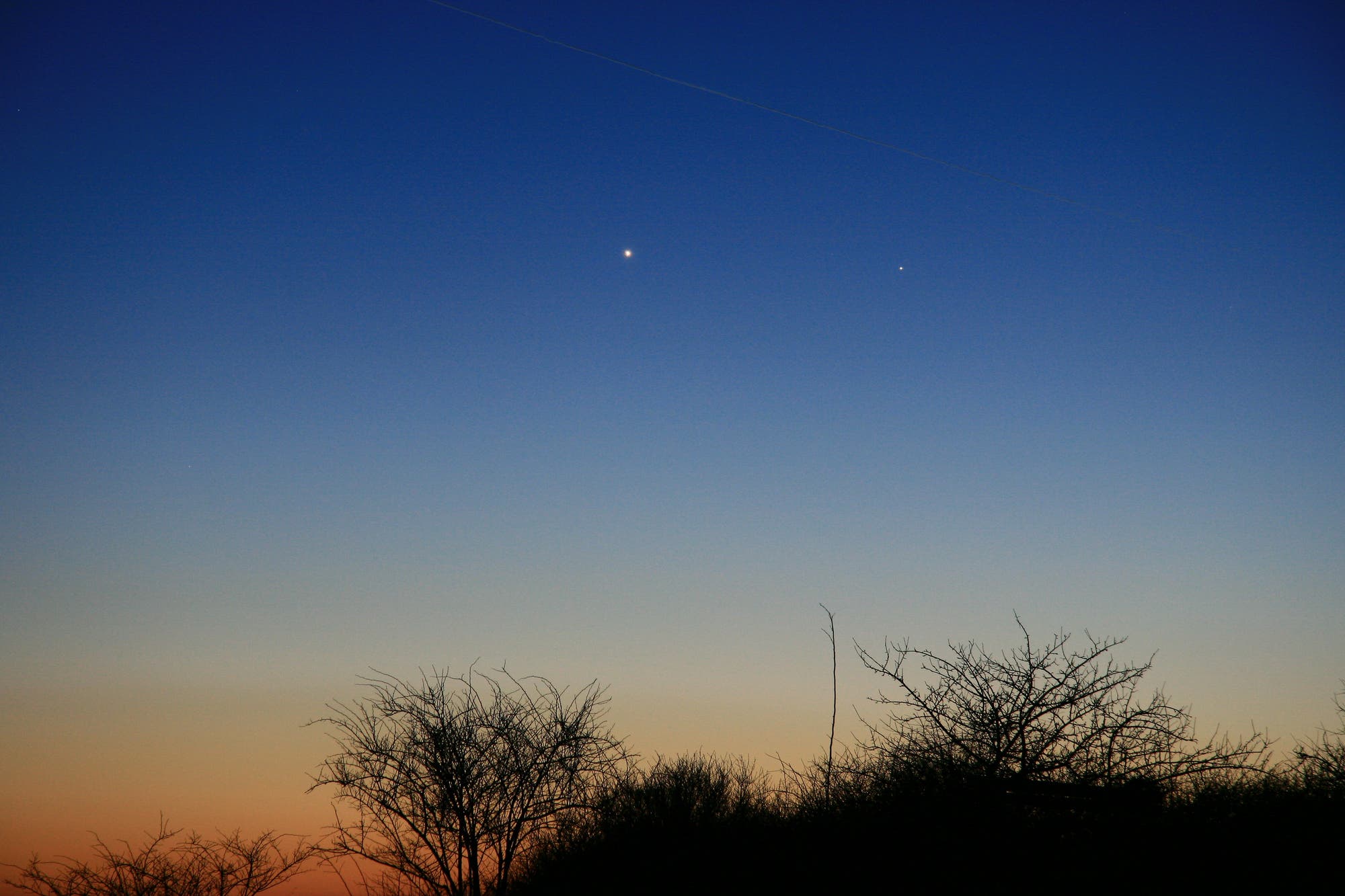 Venus und Merkur in der Abenddämmerung