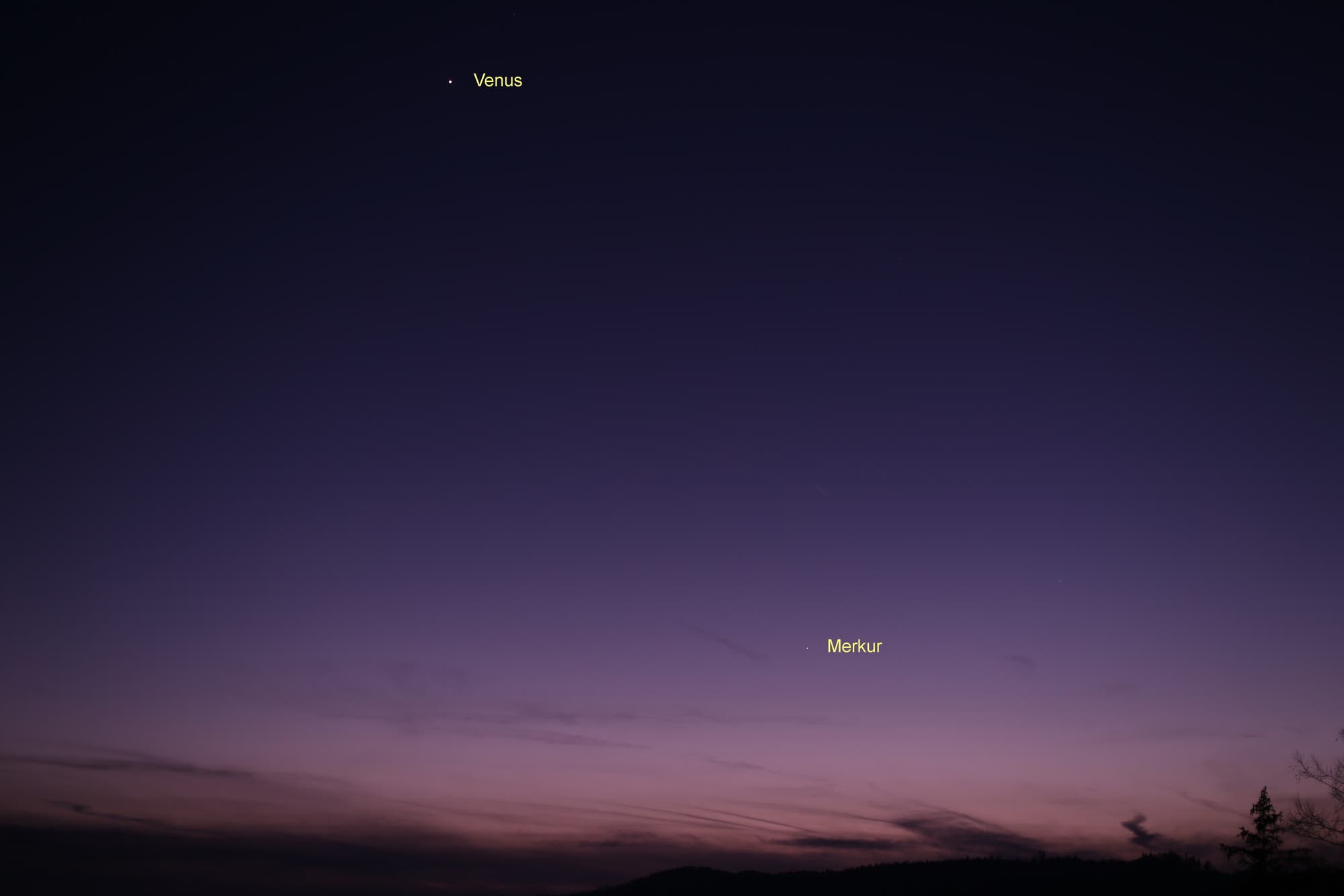 Venus und Merkur am 10. April 2023