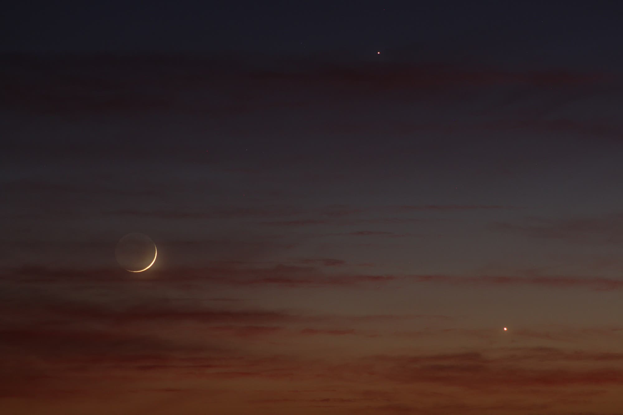 Weihnachtskonstellation Mond - Merkur - Venus 