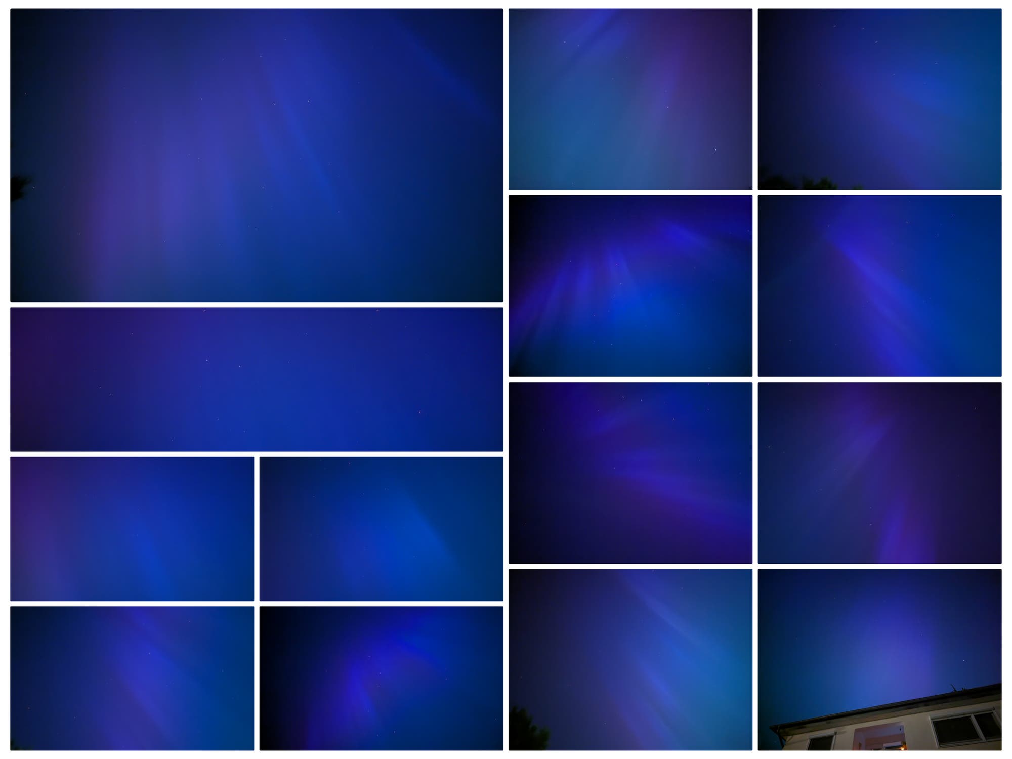 Blaue Polarlichter im Mai 2024 über Harsewinkel (NRW)