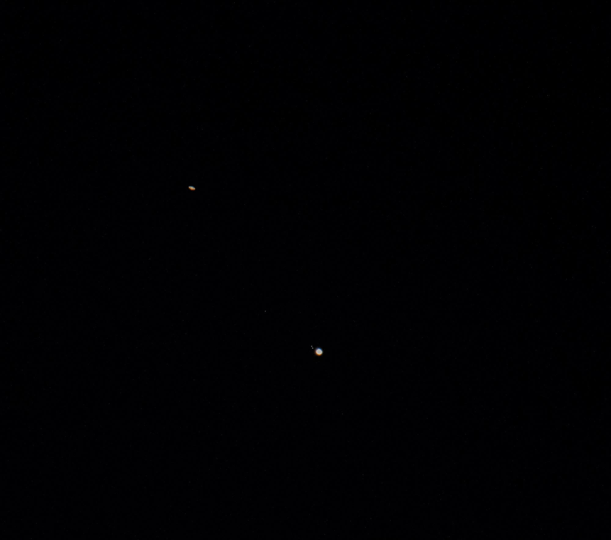 Saturn und Jupiter in einem Foto