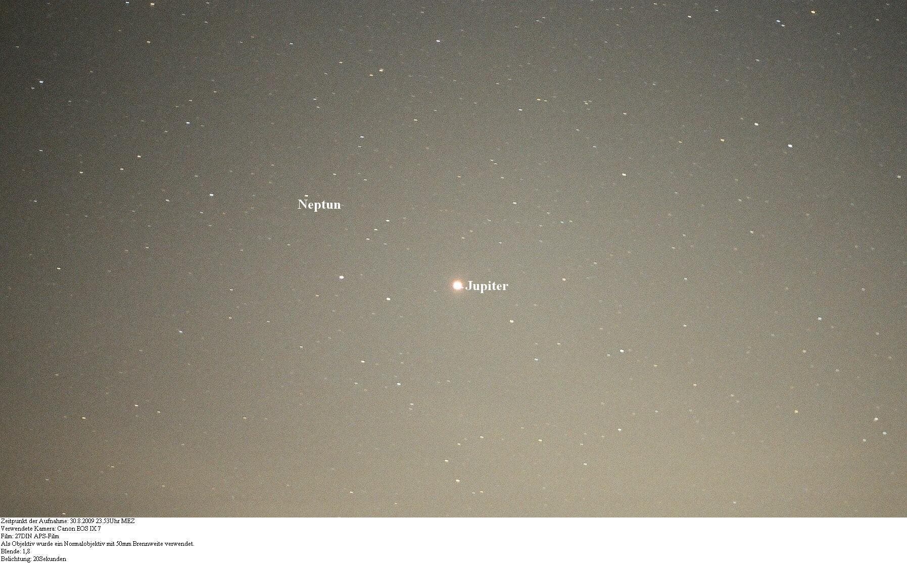 Jupiter und Neptun am 30.8.2009