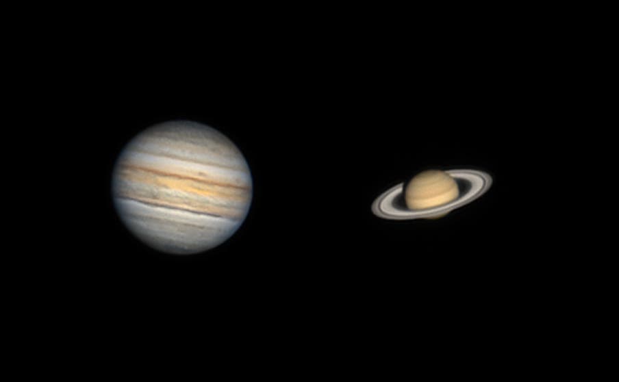 Jupiter und Saturn am 25. September 2021