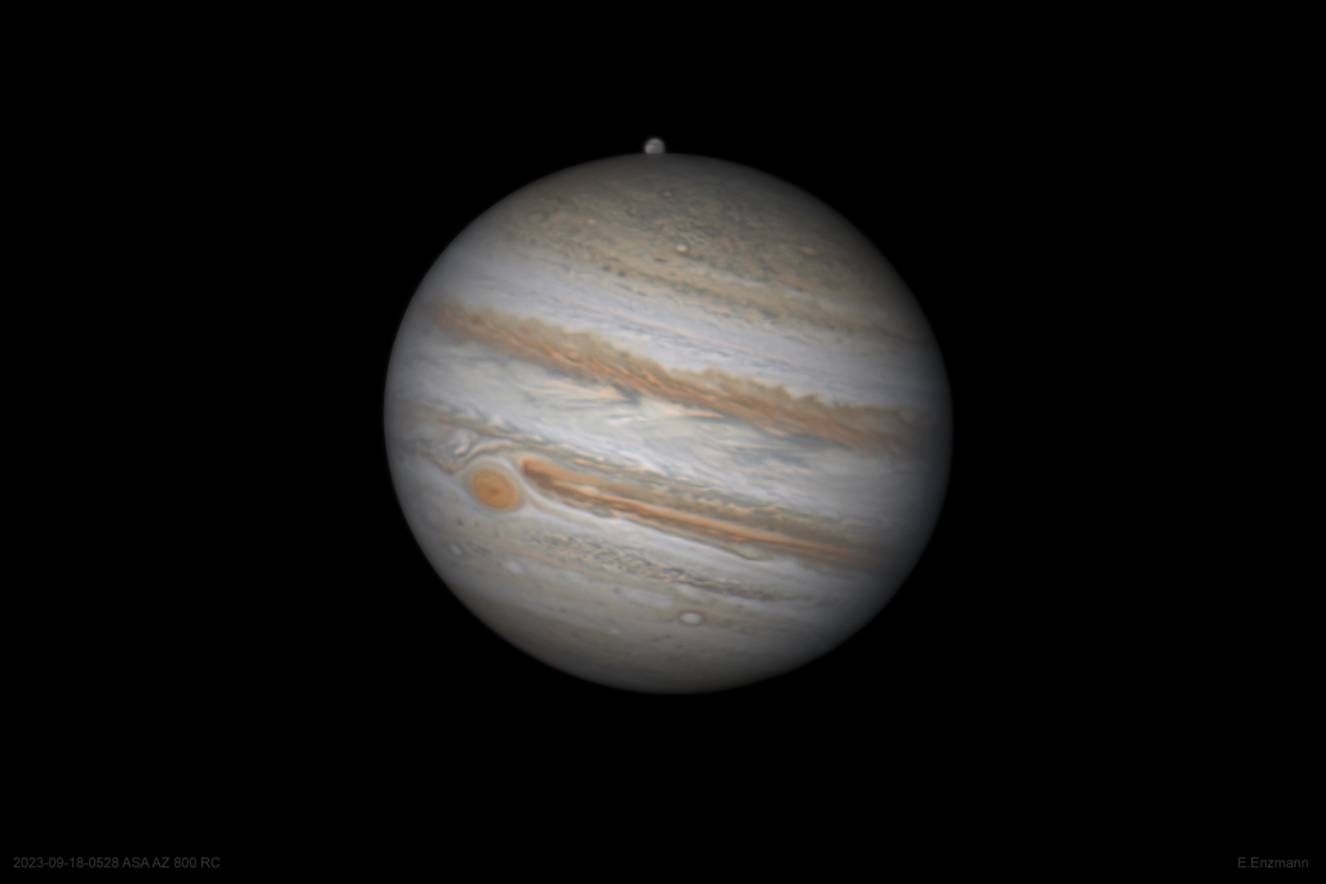 Seltene Jupiteraufnahme vom 18. September 2023 aus La Palma
