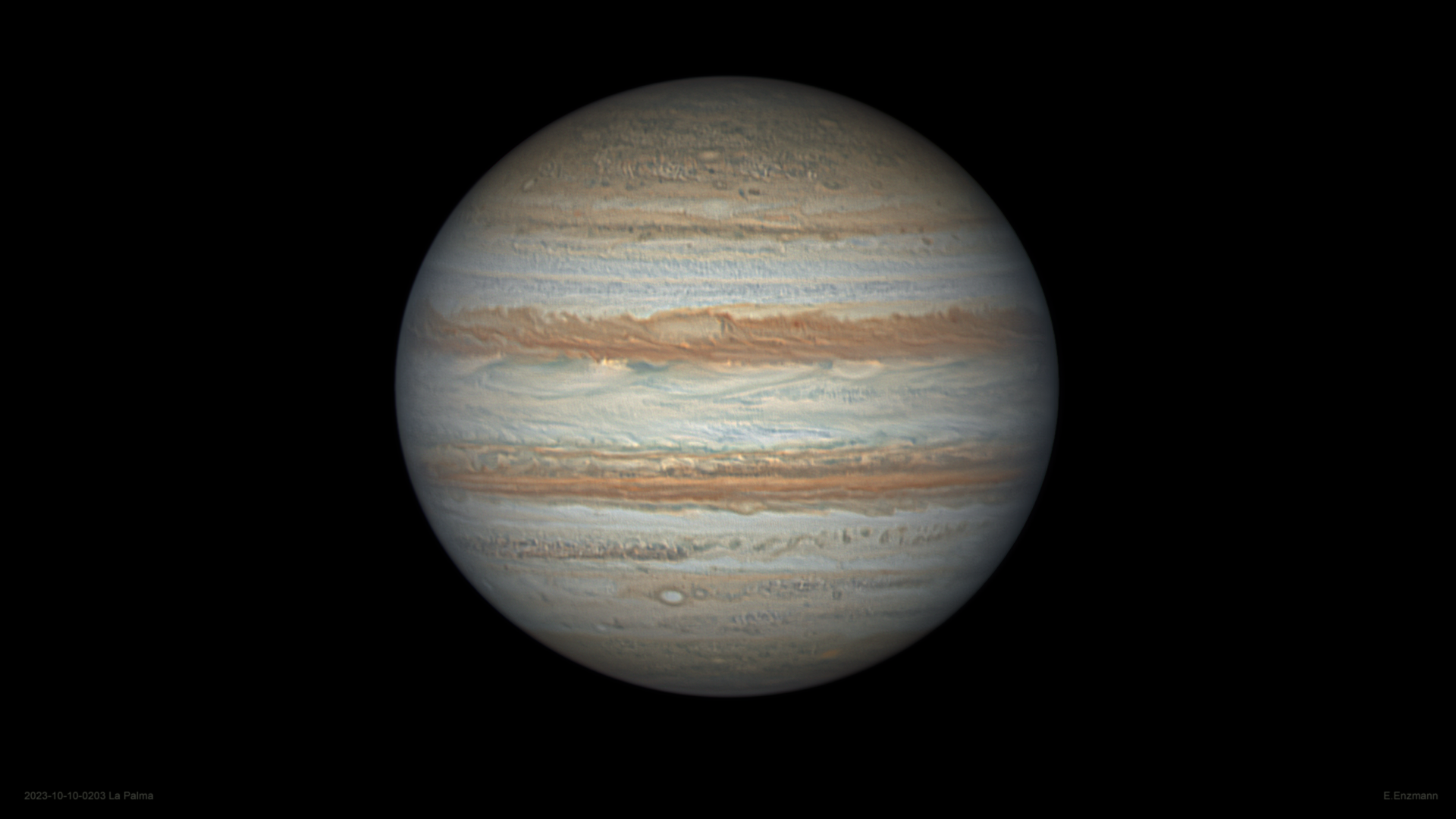 Neurechnung vom Jupiterbild 10. Oktober 2023 aus La Palma
