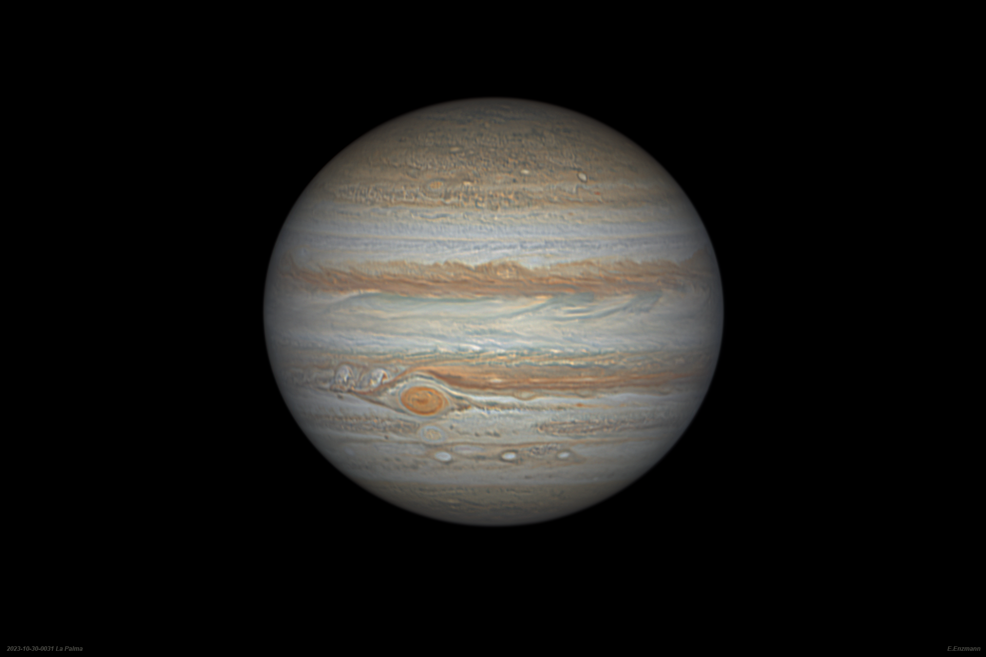 Ein weiteres detailreiches Jupiterbild aus La Palma vom 30. Oktober 2023