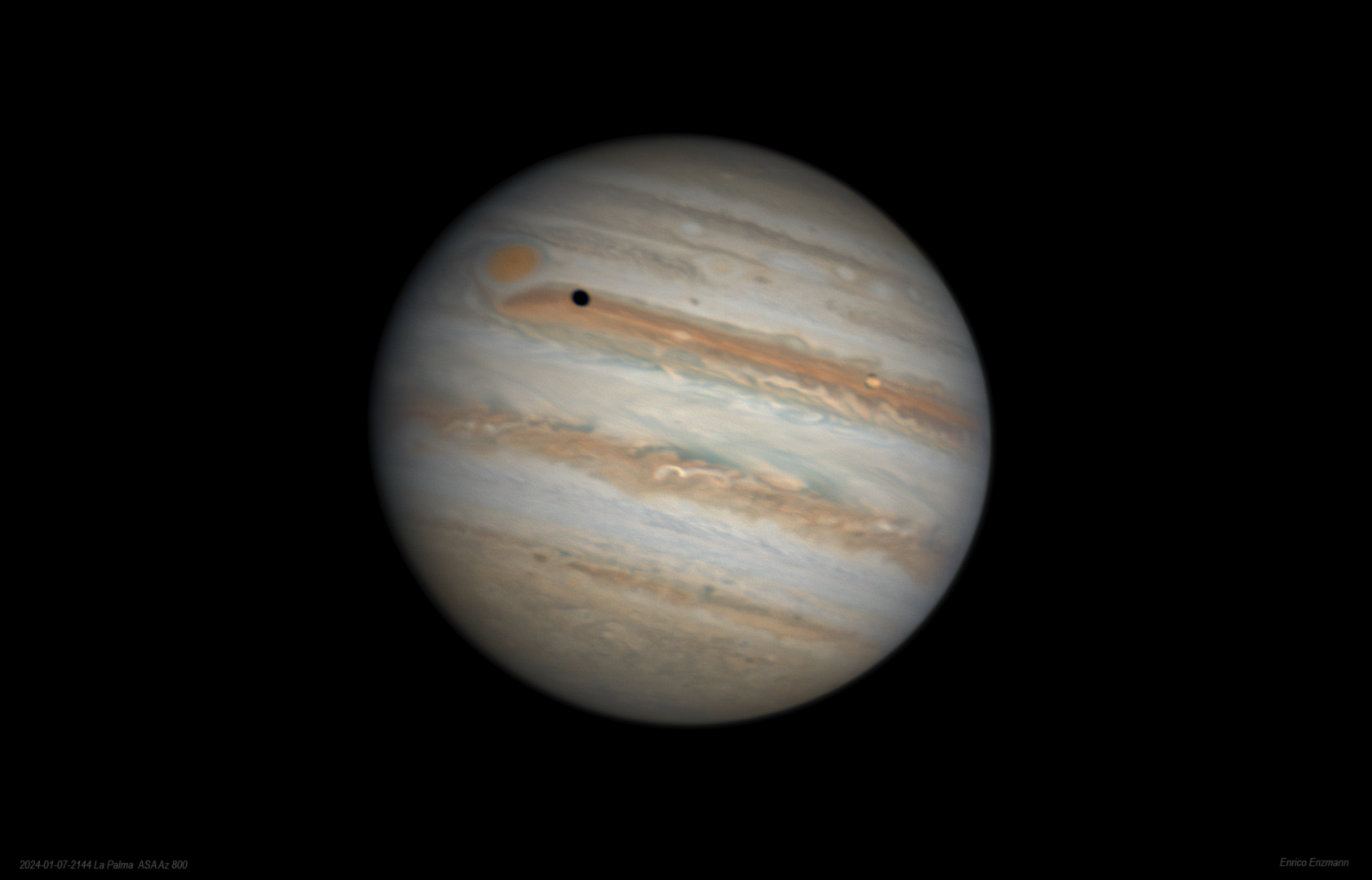 Una sombra de Io, la luna de Júpiter, que se perdió por poco