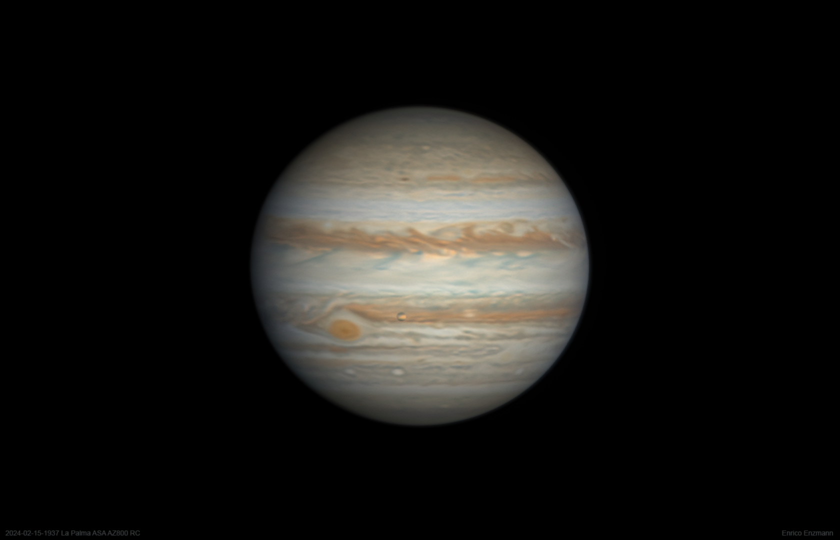 Jupiter mit 1 Stunde und 6 Minuten Belichtungszeit!