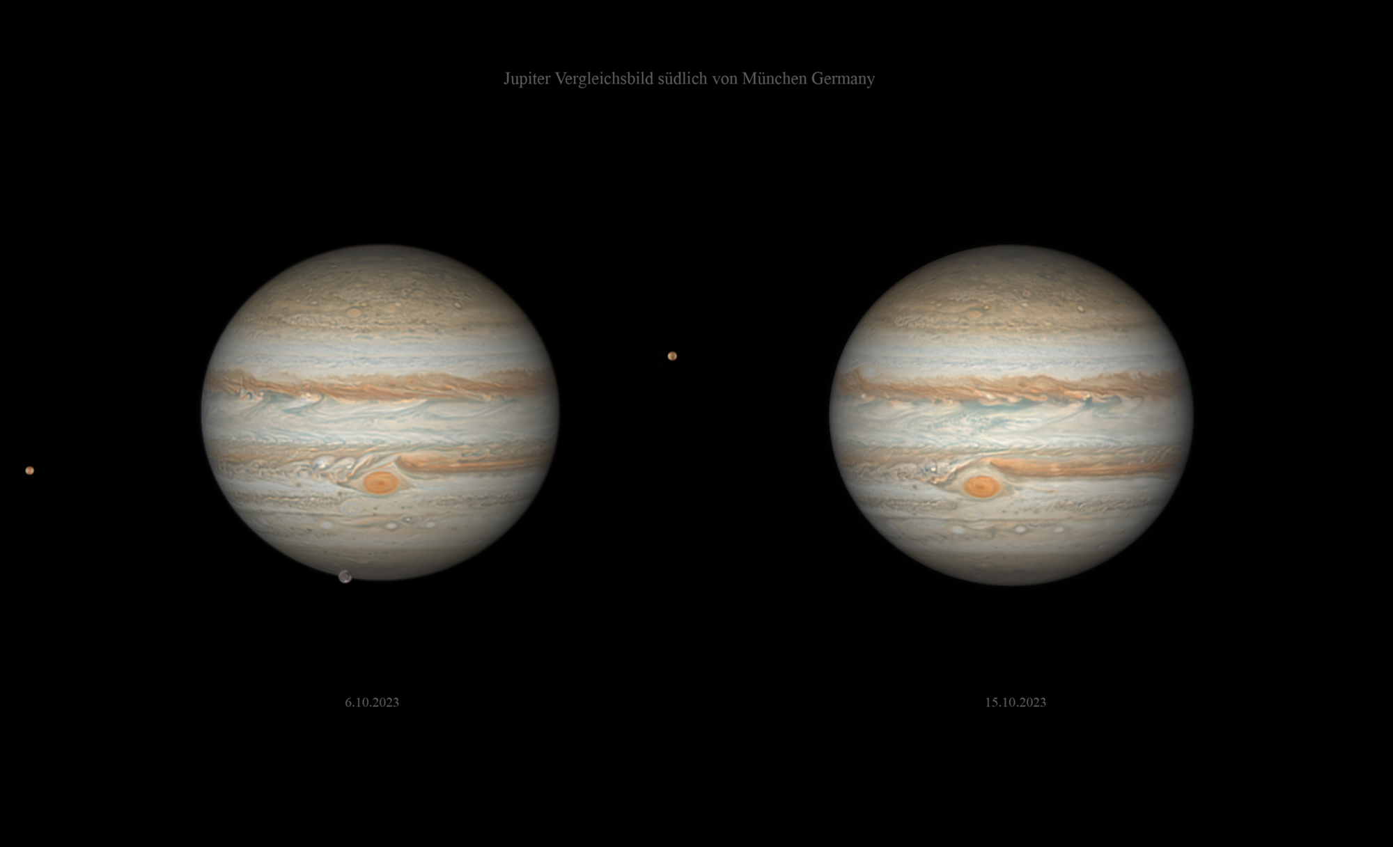 Jupiter verändert die Einrahmung des Roten Flecks in neun Tagen