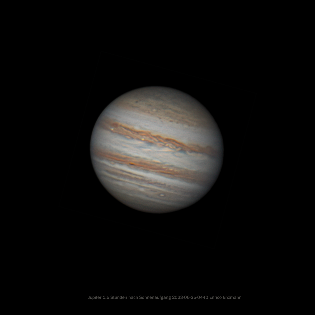 Jupiter am 25. Juni 2023 1,5 Stunden nach Sonnenaufgang
